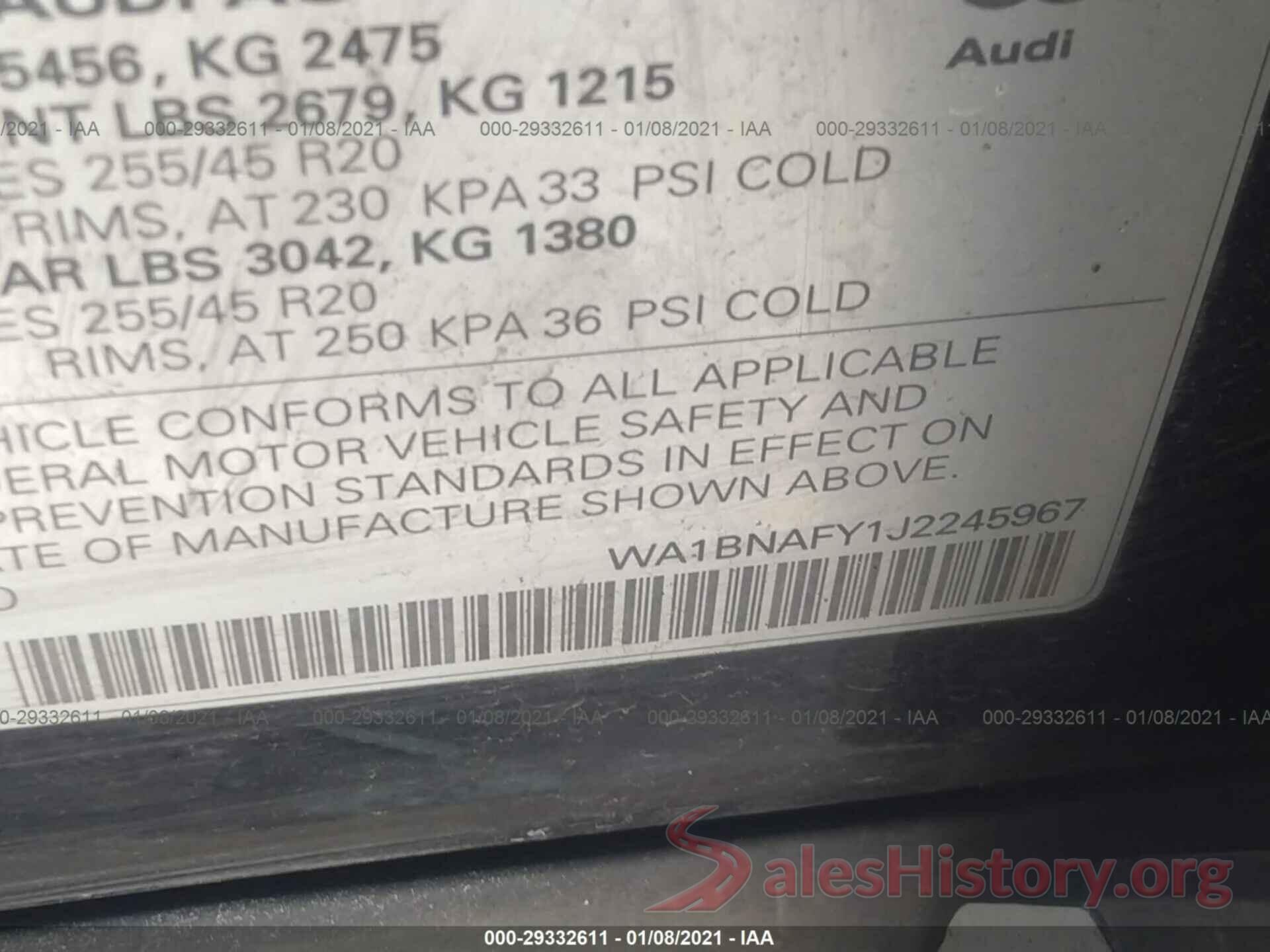 WA1BNAFY1J2245967 2018 AUDI Q5