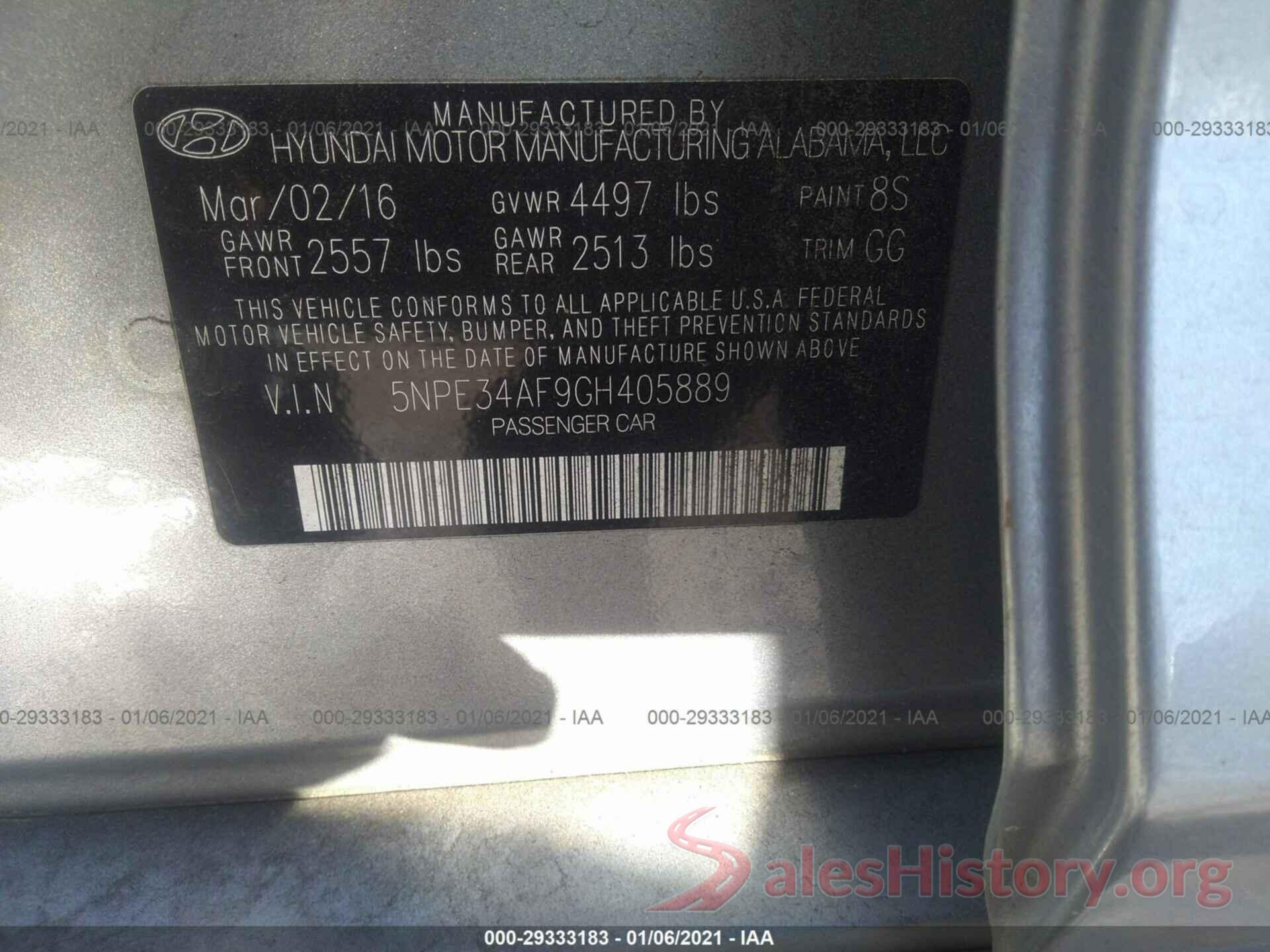 5NPE34AF9GH405889 2016 HYUNDAI SONATA