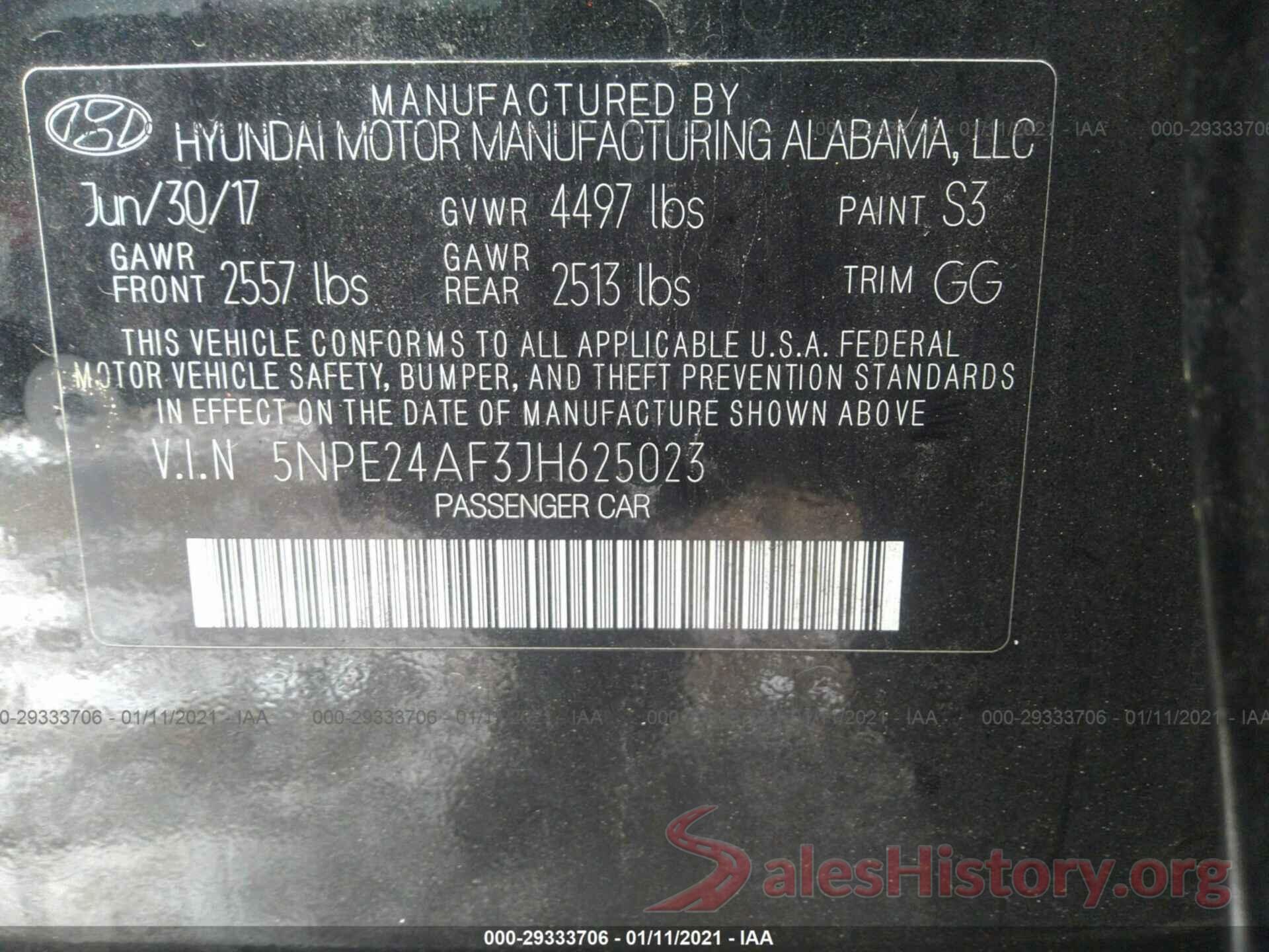 5NPE24AF3JH625023 2018 HYUNDAI SONATA