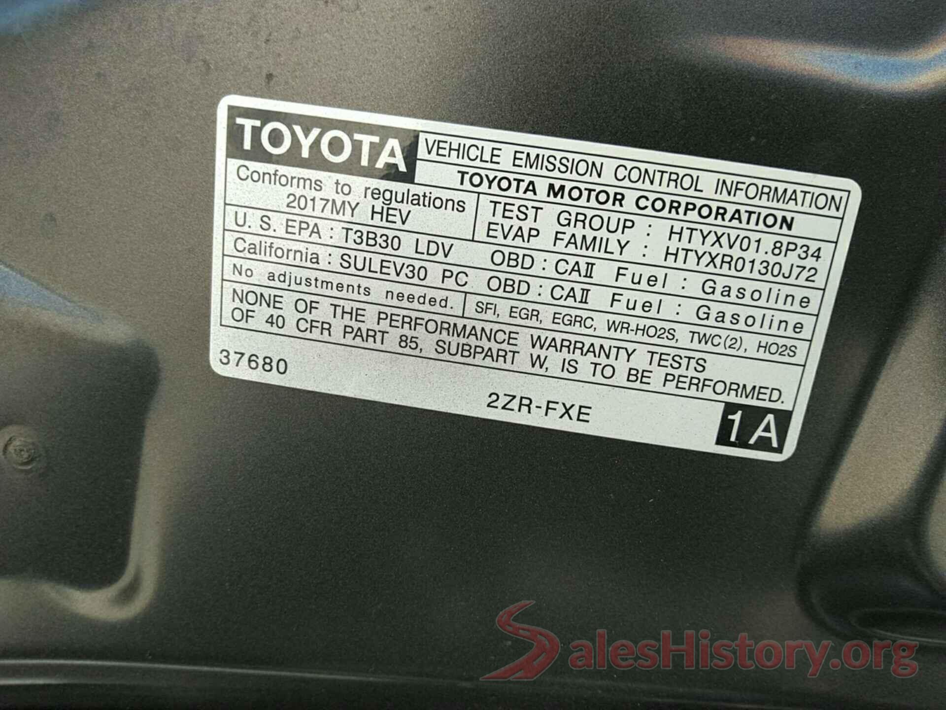 JTDKARFU2H3542506 2017 TOYOTA PRIUS