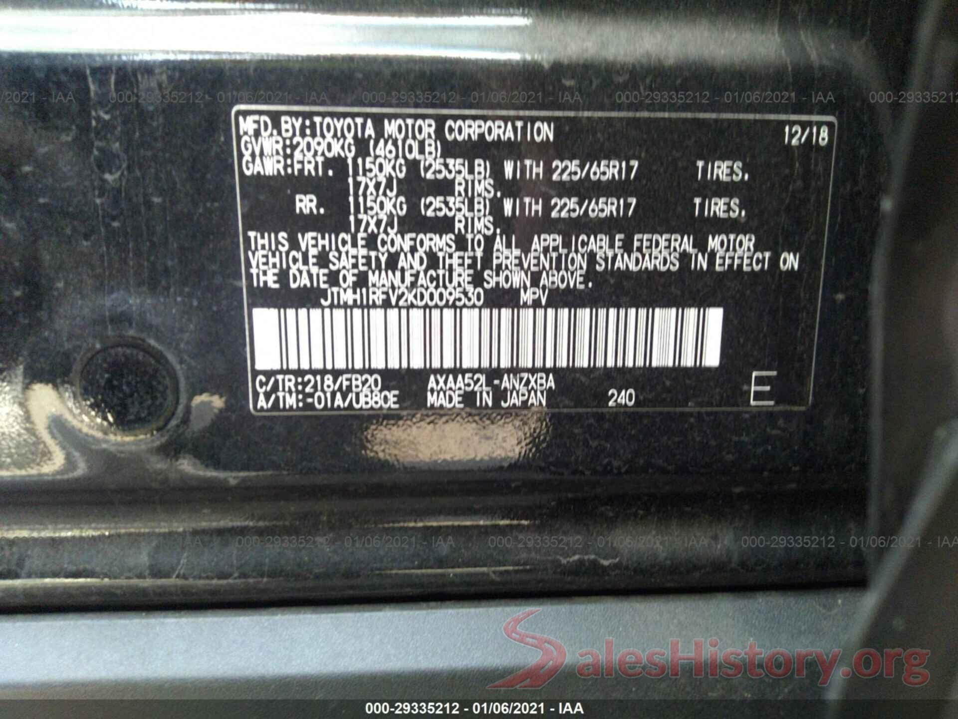 JTMH1RFV2KD009530 2019 TOYOTA RAV4