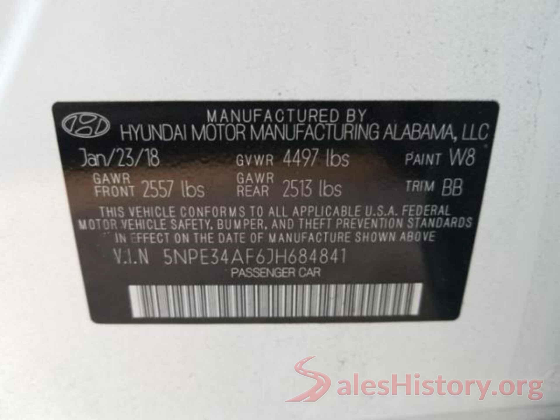 5NPE34AF6JH684841 2018 HYUNDAI SONATA