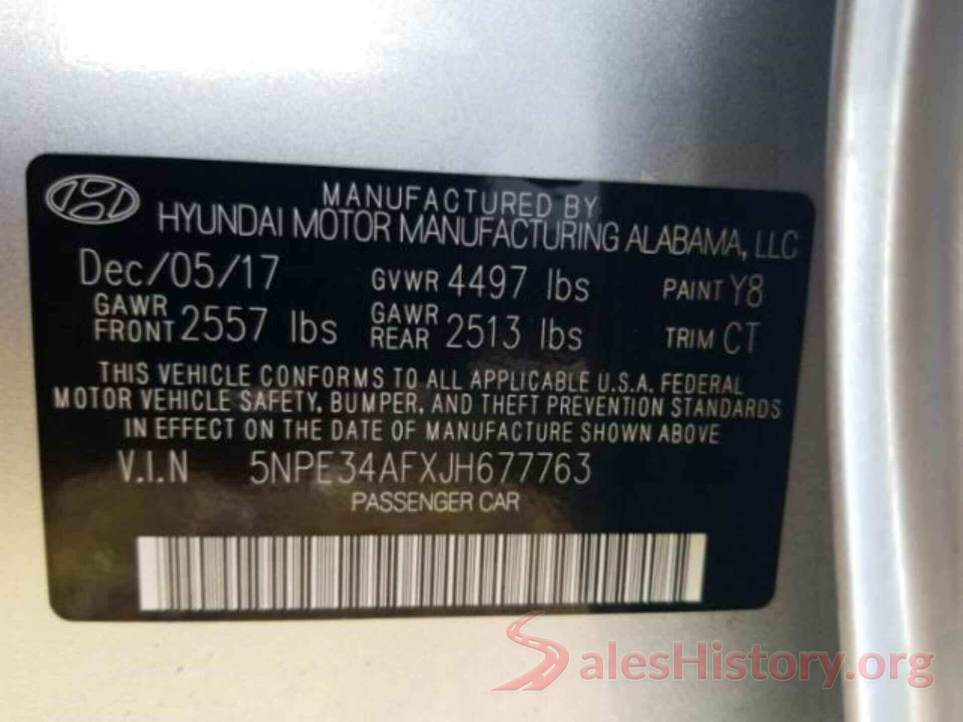 5NPE34AFXJH677763 2018 HYUNDAI SONATA