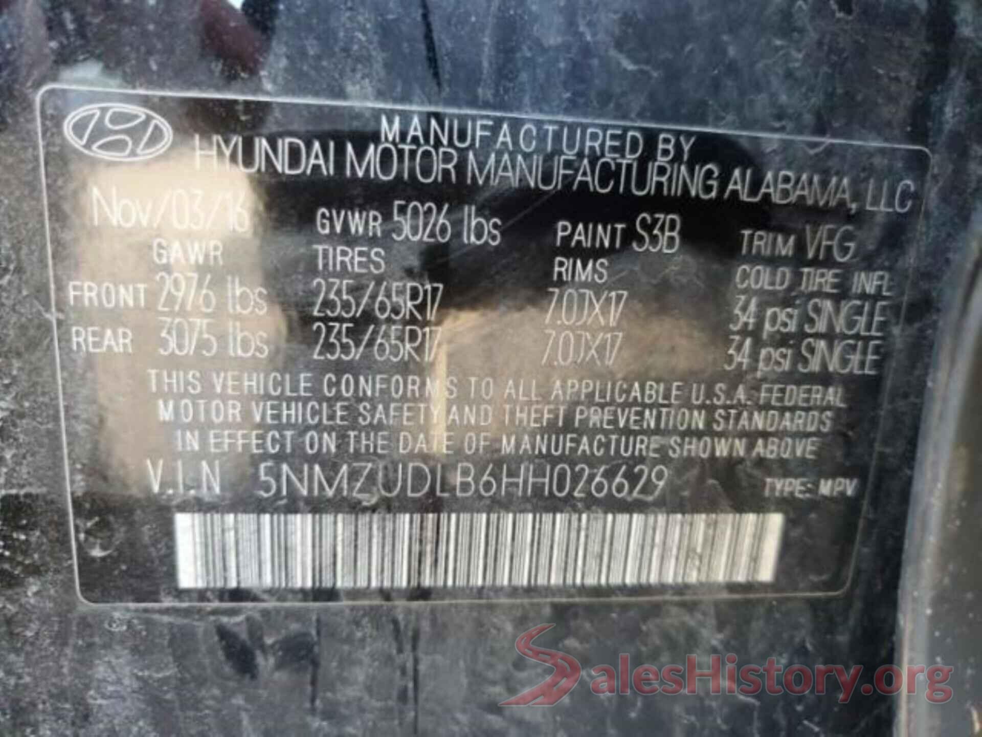 5NMZUDLB6HH026629 2017 HYUNDAI SANTA FE SPORT