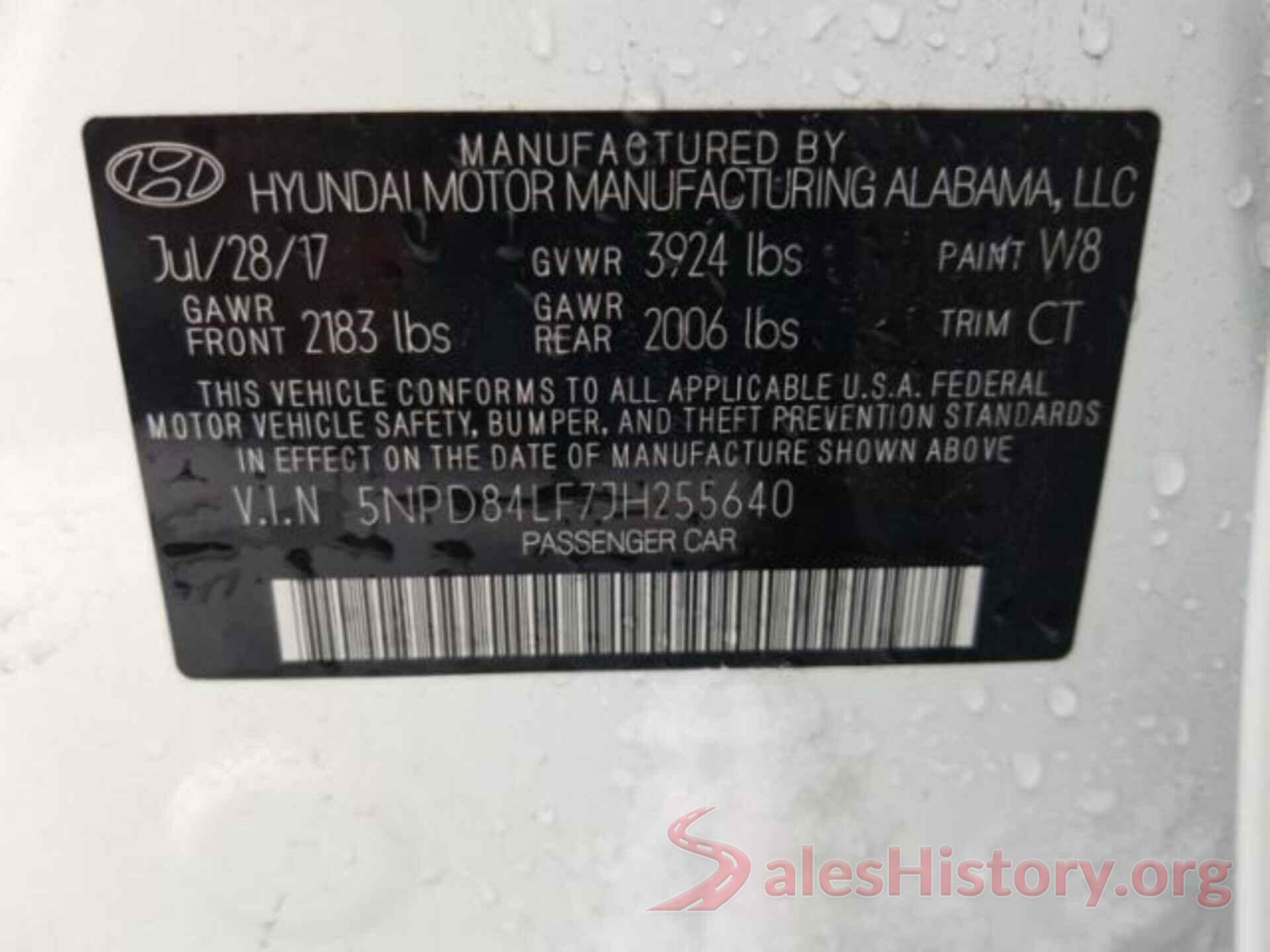 5NPD84LF7JH255640 2018 HYUNDAI ELANTRA