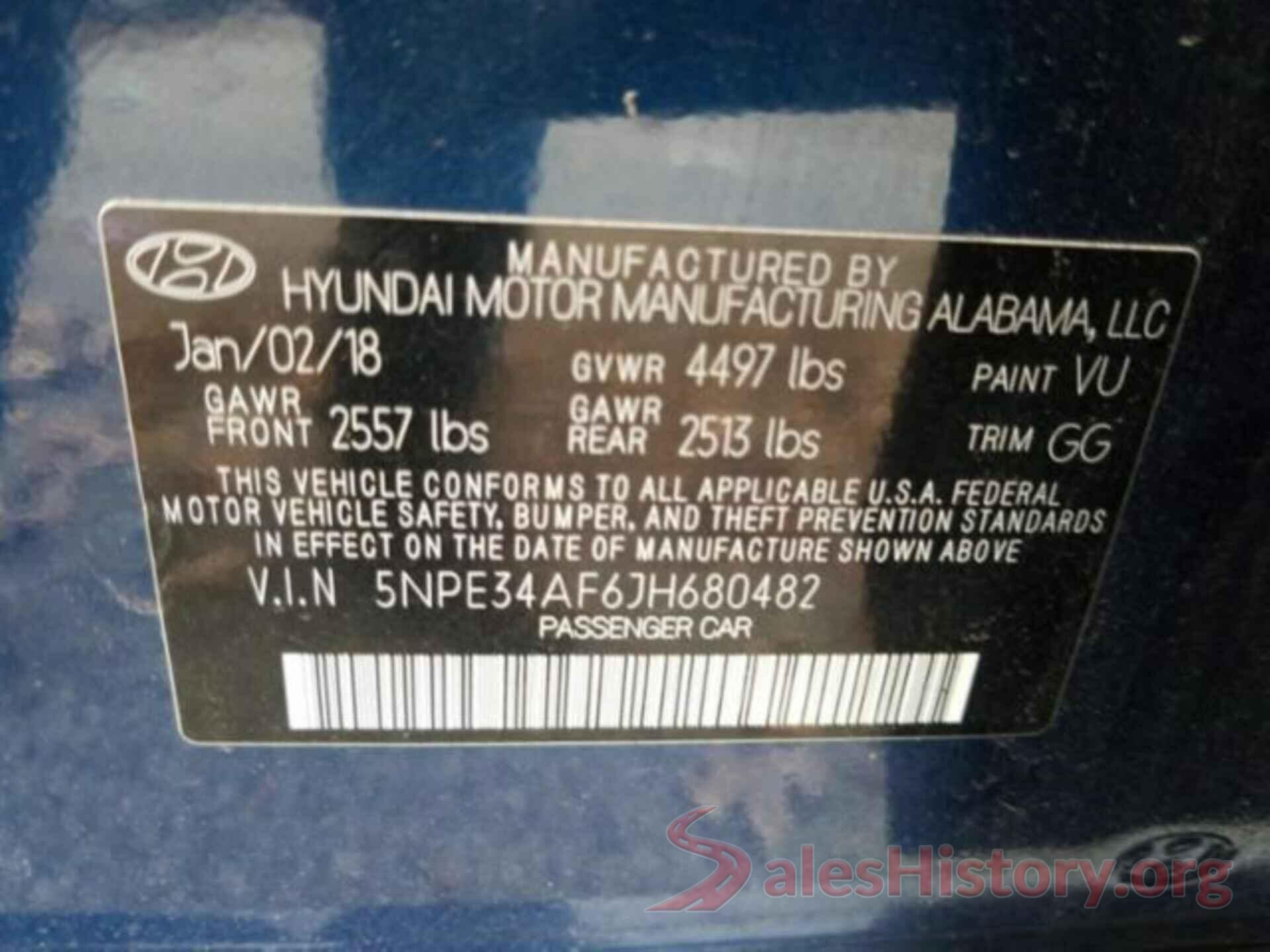 5NPE34AF6JH680482 2018 HYUNDAI SONATA