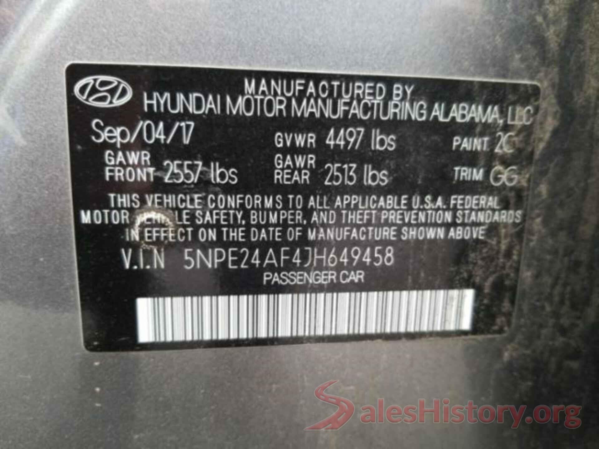 5NPE24AF4JH649458 2018 HYUNDAI SONATA