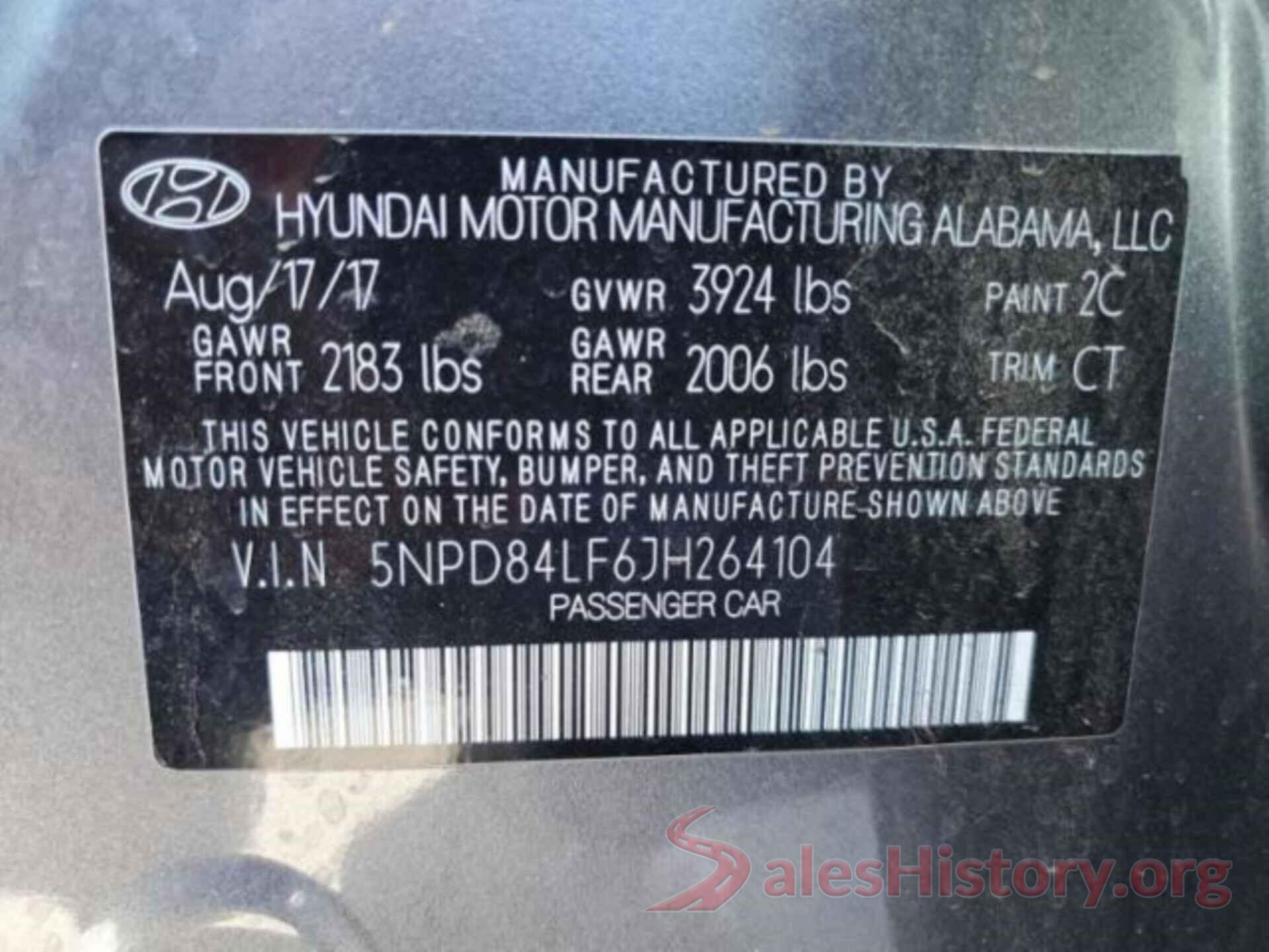 5NPD84LF6JH264104 2018 HYUNDAI ELANTRA