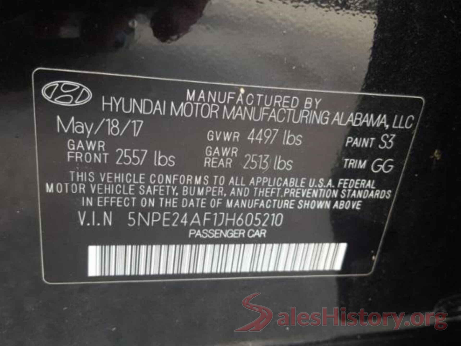 5NPE24AF1JH605210 2018 HYUNDAI SONATA