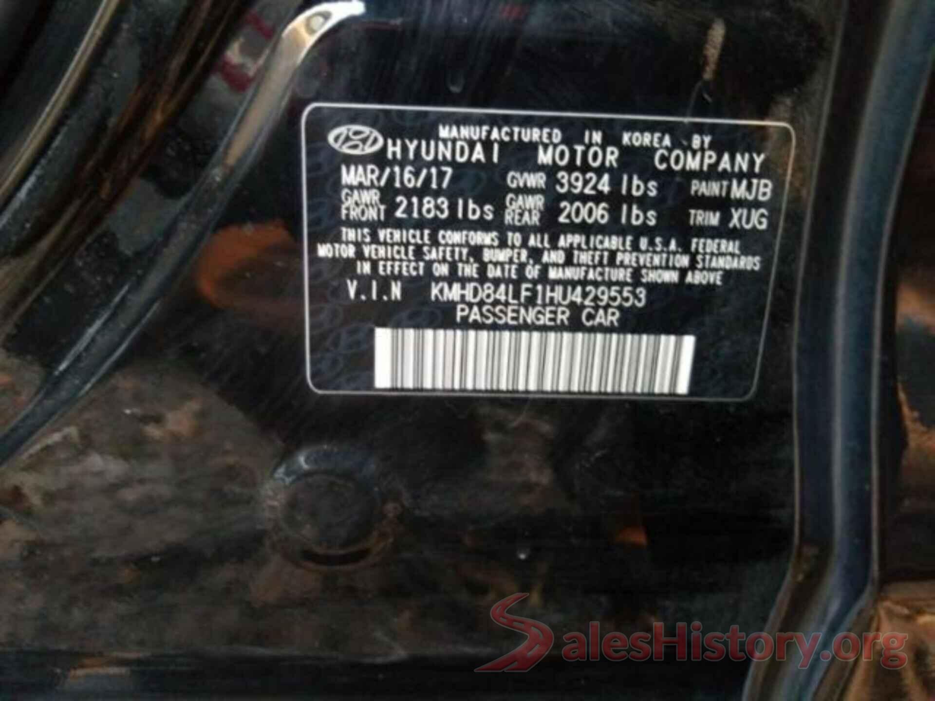 KMHD84LF1HU429553 2017 HYUNDAI ELANTRA