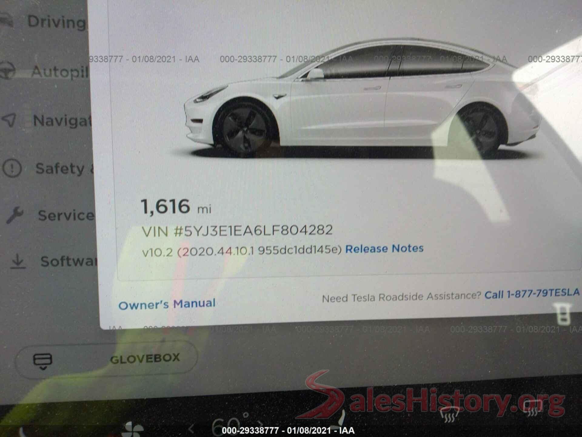 5YJ3E1EA6LF804282 2020 TESLA MODEL 3