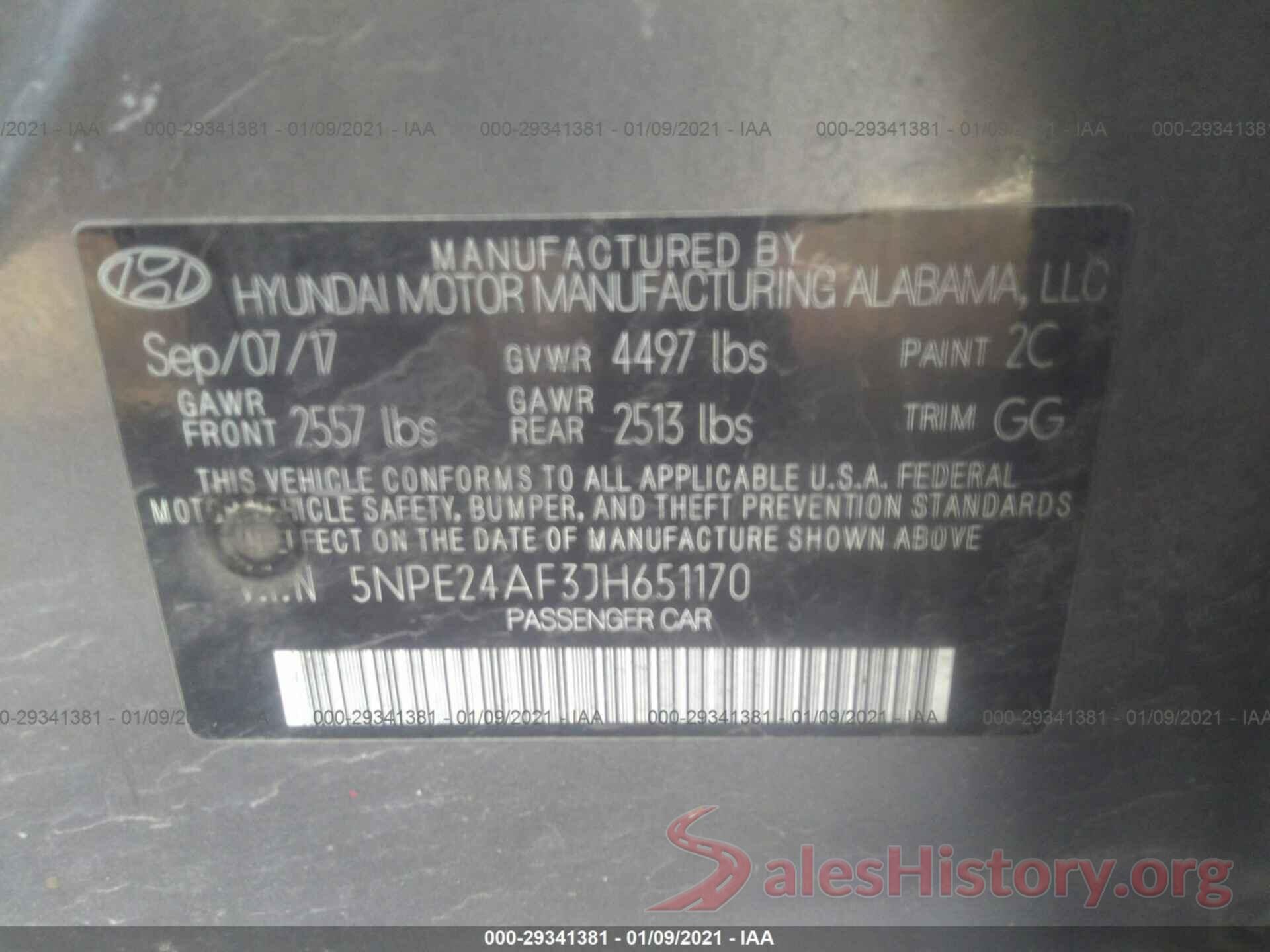 5NPE24AF3JH651170 2018 HYUNDAI SONATA