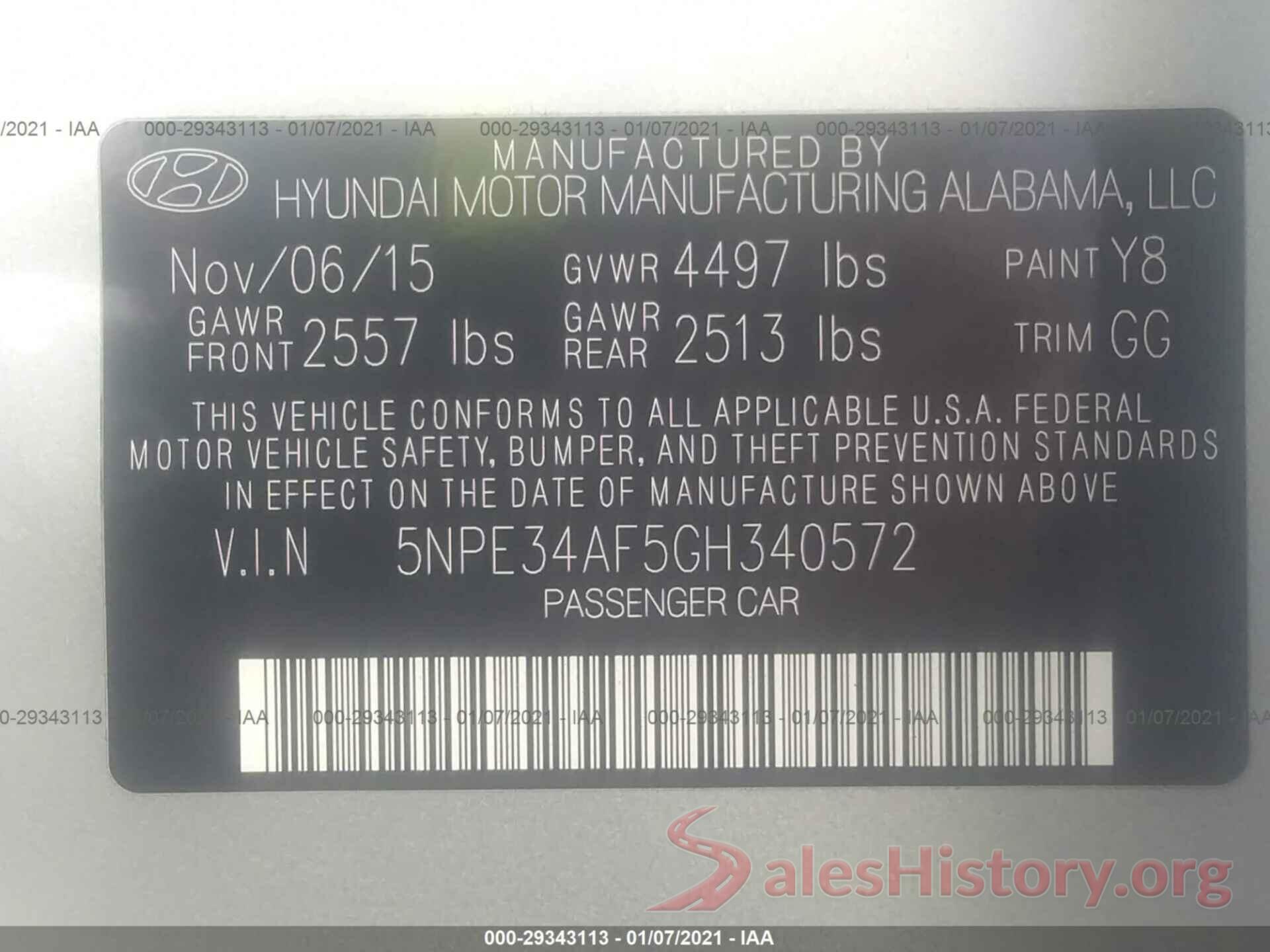 5NPE34AF5GH340572 2016 HYUNDAI SONATA