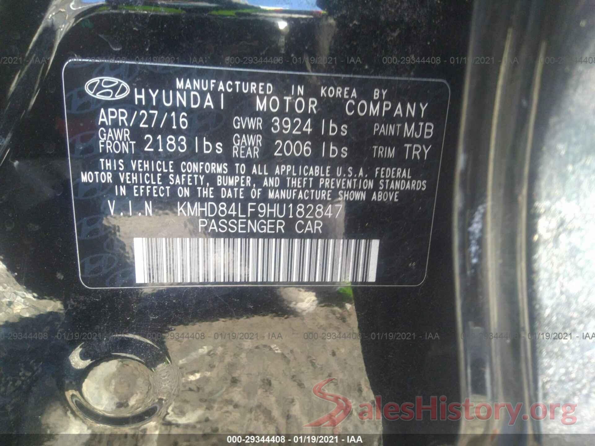 KMHD84LF9HU182847 2017 HYUNDAI ELANTRA