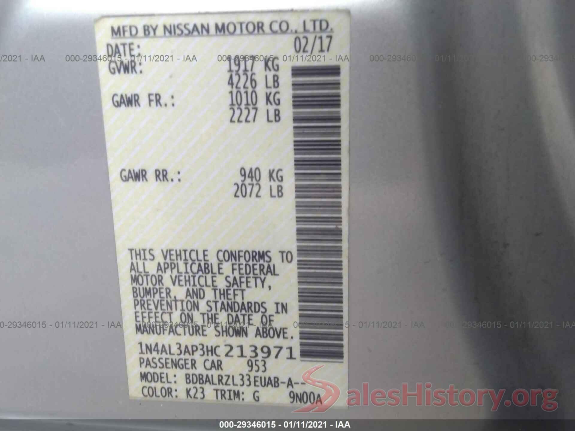 1N4AL3AP3HC213971 2017 NISSAN ALTIMA