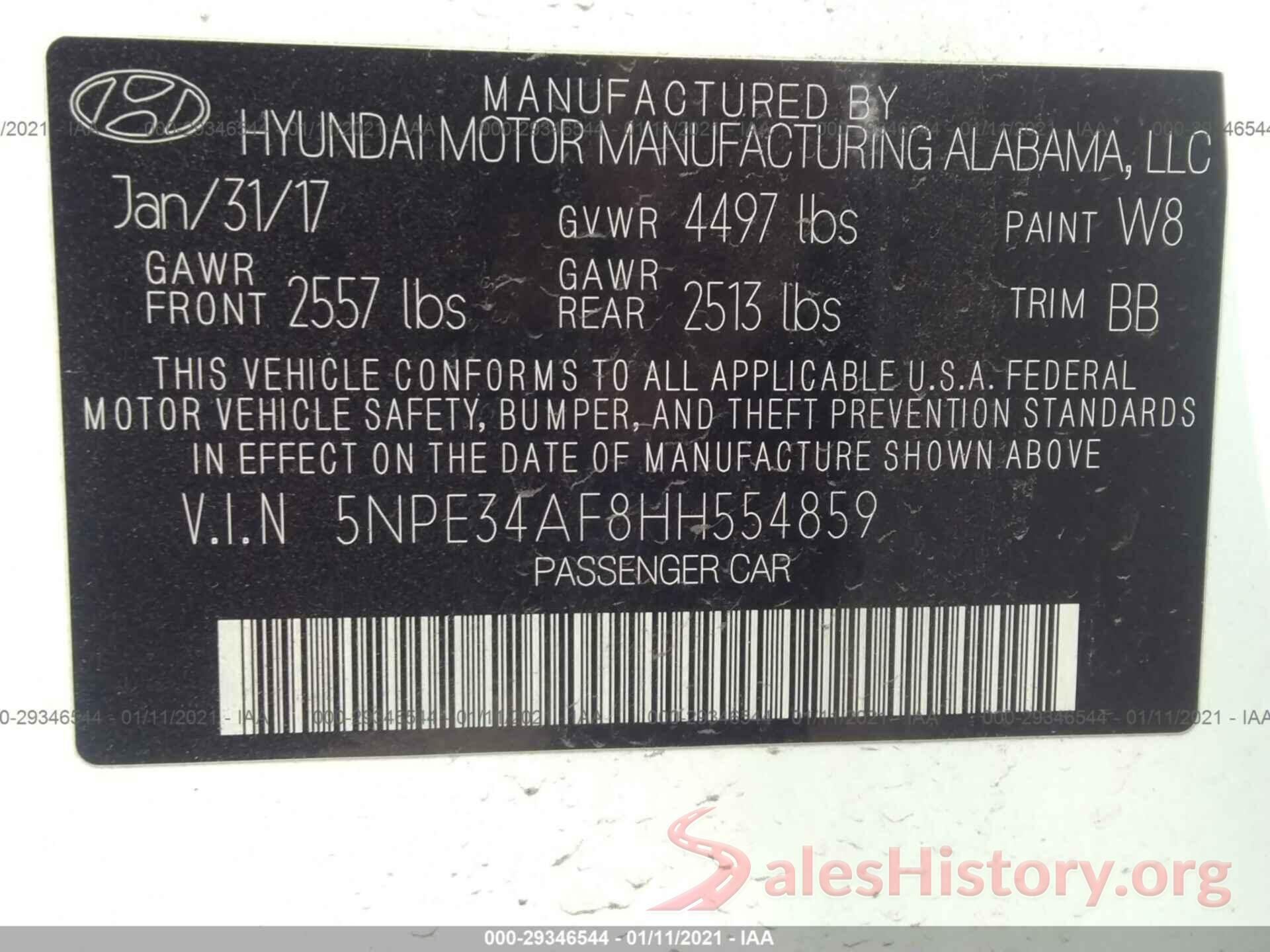 5NPE34AF8HH554859 2017 HYUNDAI SONATA