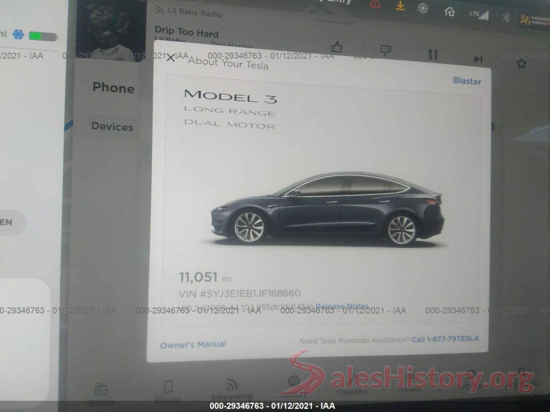 5YJ3E1EB1JF188660 2018 TESLA MODEL 3