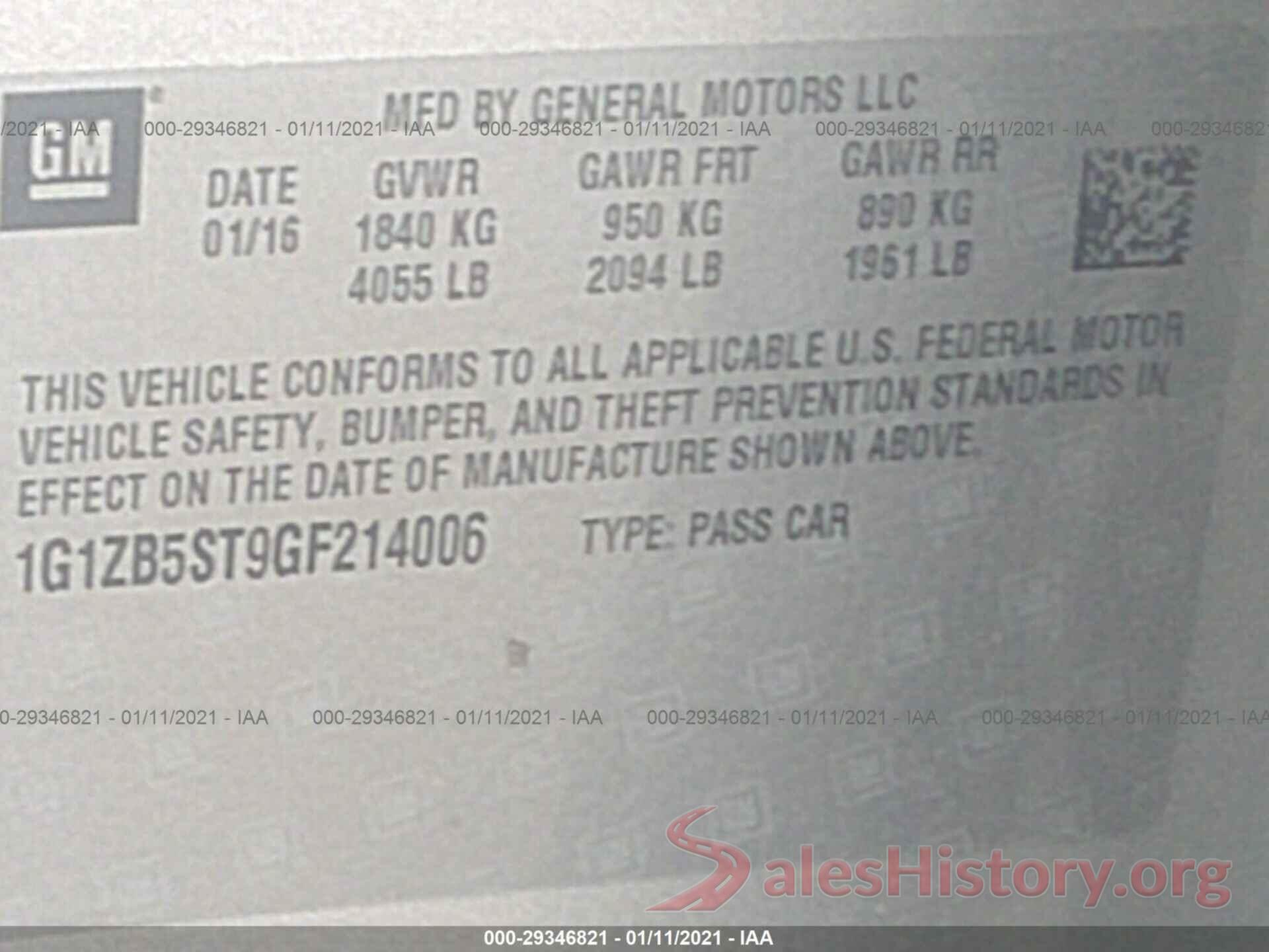 1G1ZB5ST9GF214006 2016 CHEVROLET MALIBU