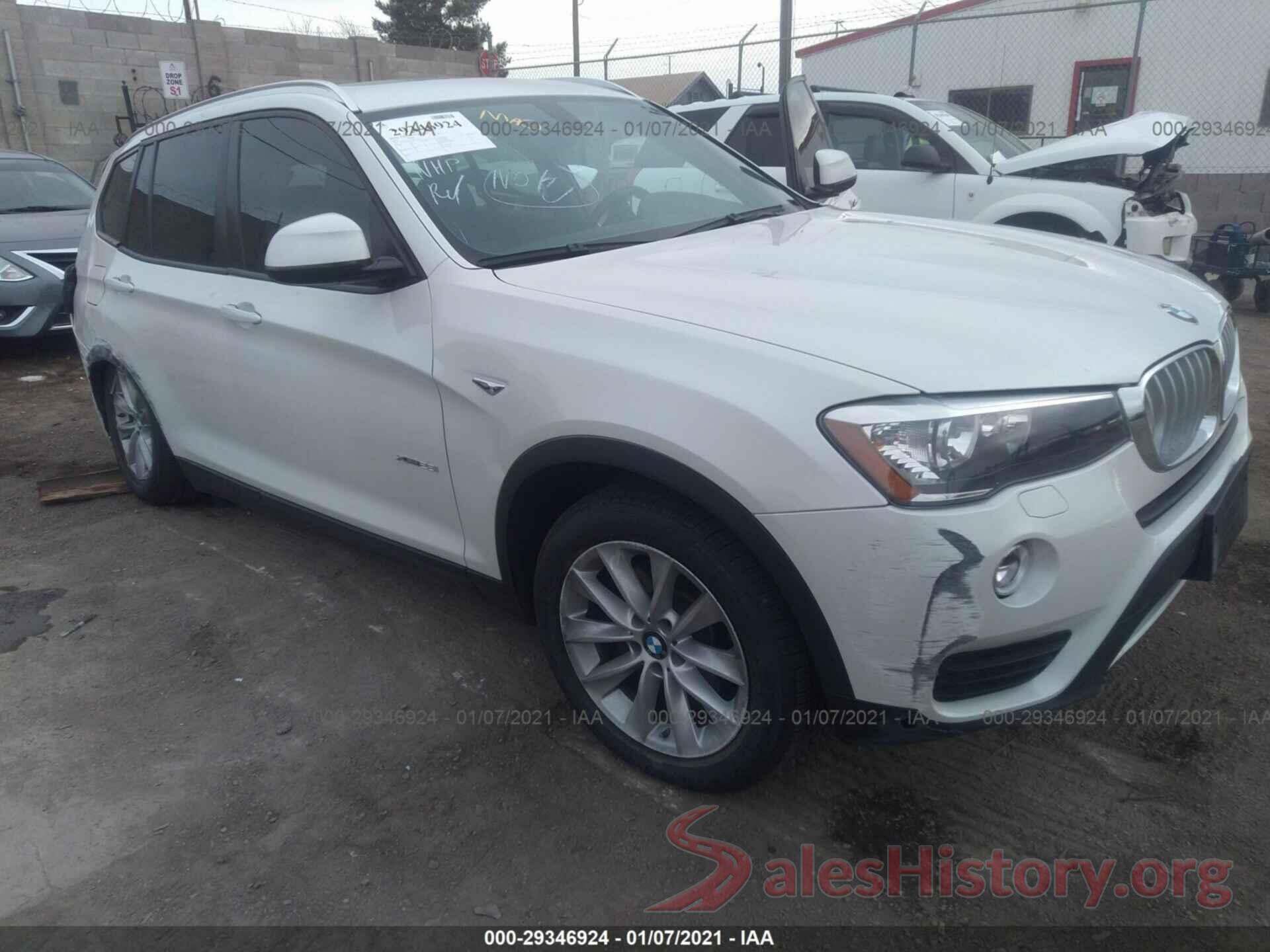 5UXWX9C5XH0T09955 2017 BMW X3