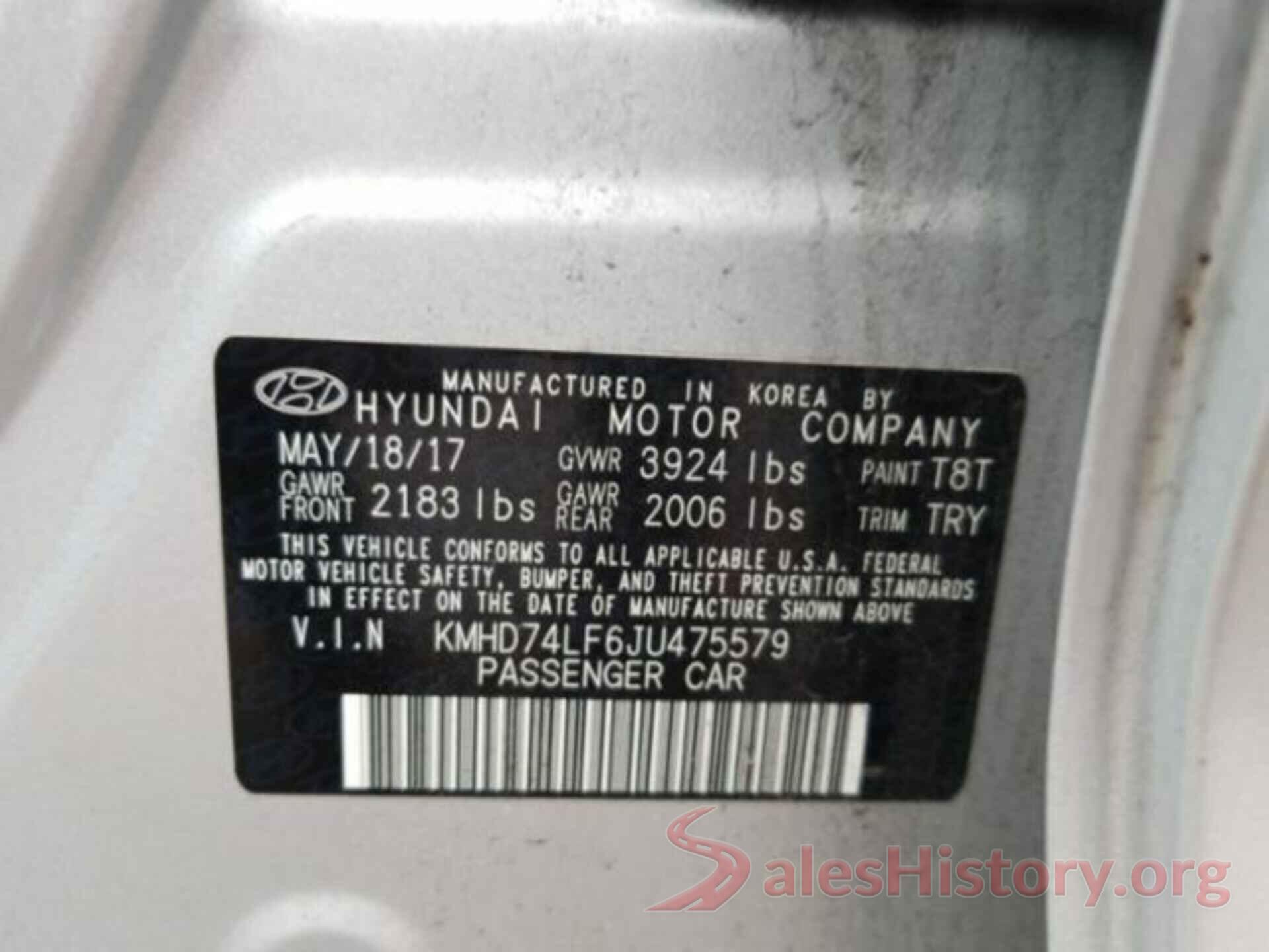 KMHD74LF6JU475579 2018 HYUNDAI ELANTRA