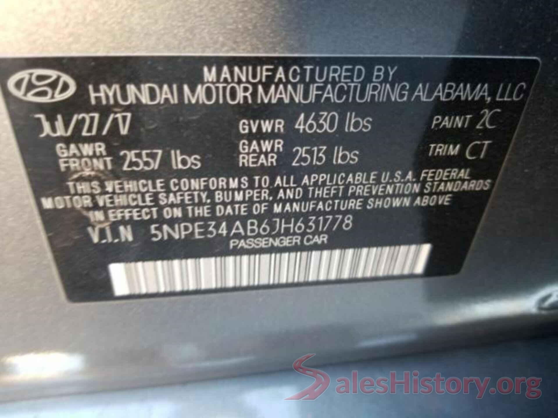 5NPE34AB6JH631778 2018 HYUNDAI SONATA