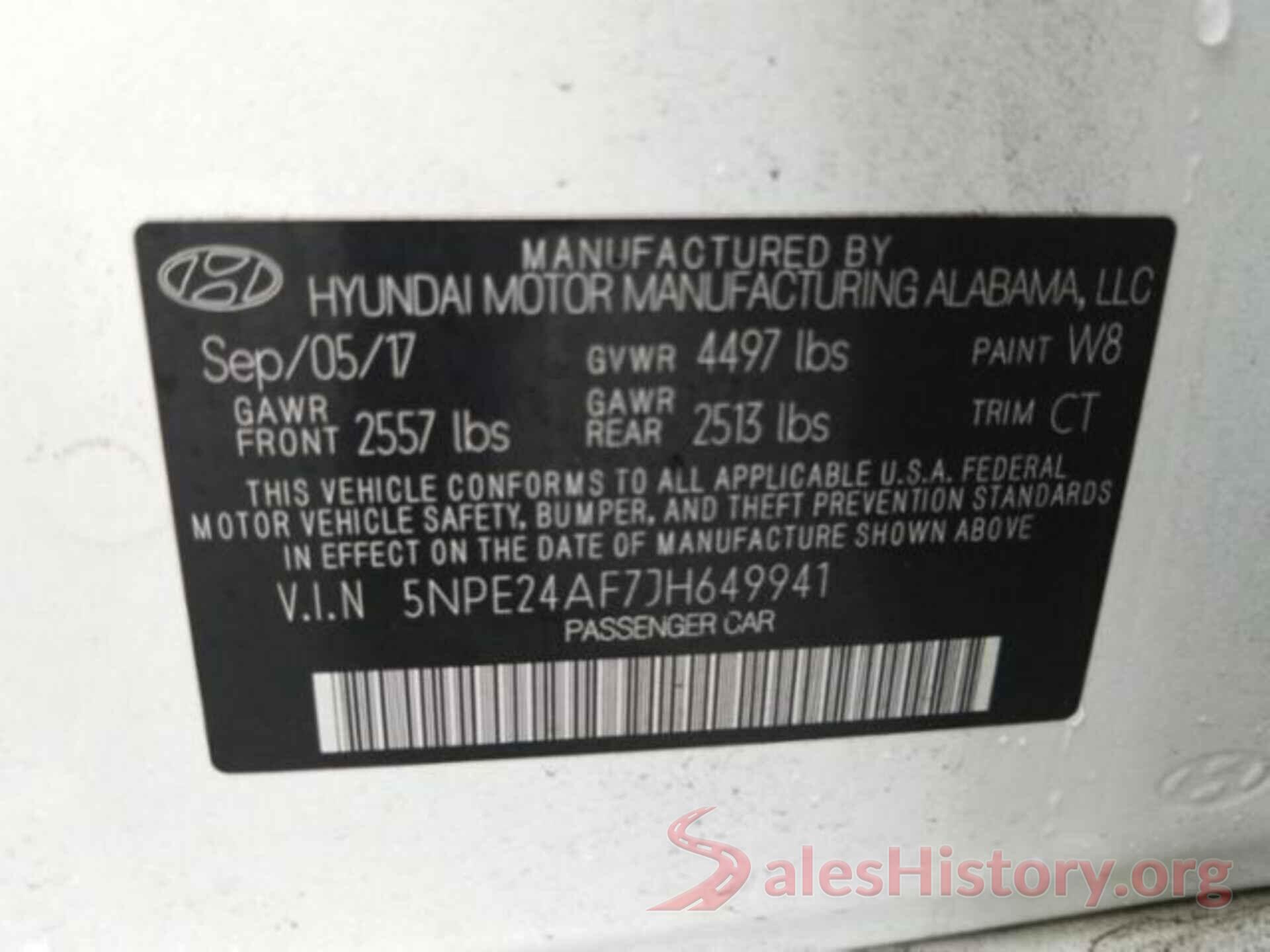 5NPE24AF7JH649941 2018 HYUNDAI SONATA