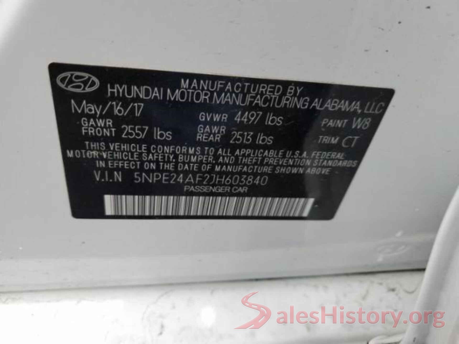 5NPE24AF2JH603840 2018 HYUNDAI SONATA