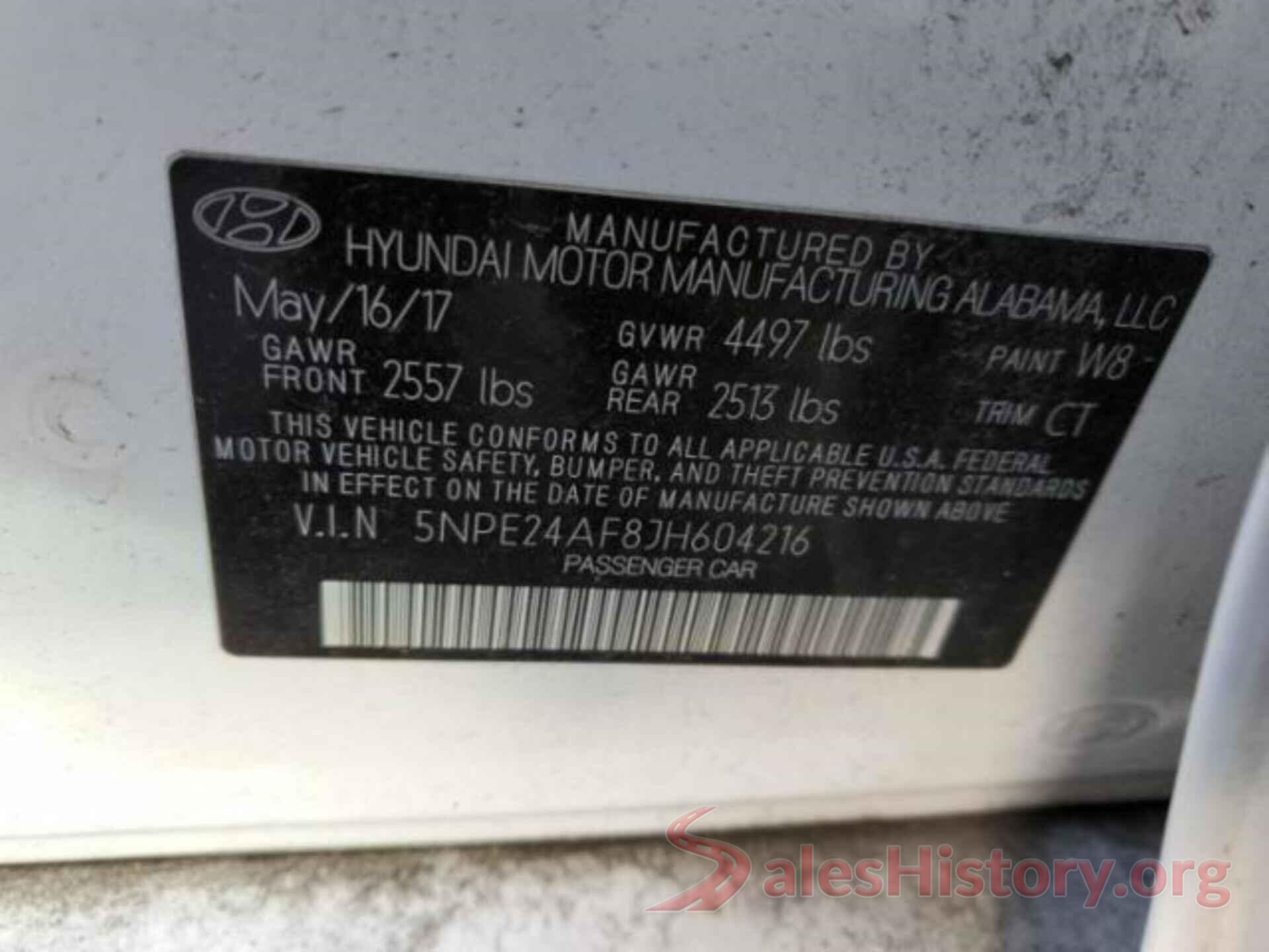 5NPE24AF8JH604216 2018 HYUNDAI SONATA