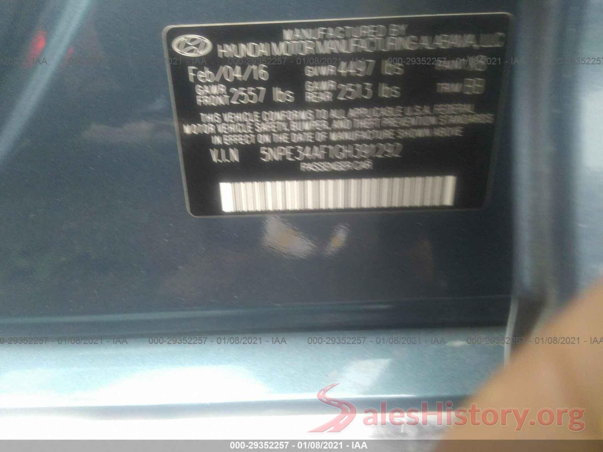 5NPE34AF1GH391292 2016 HYUNDAI SONATA