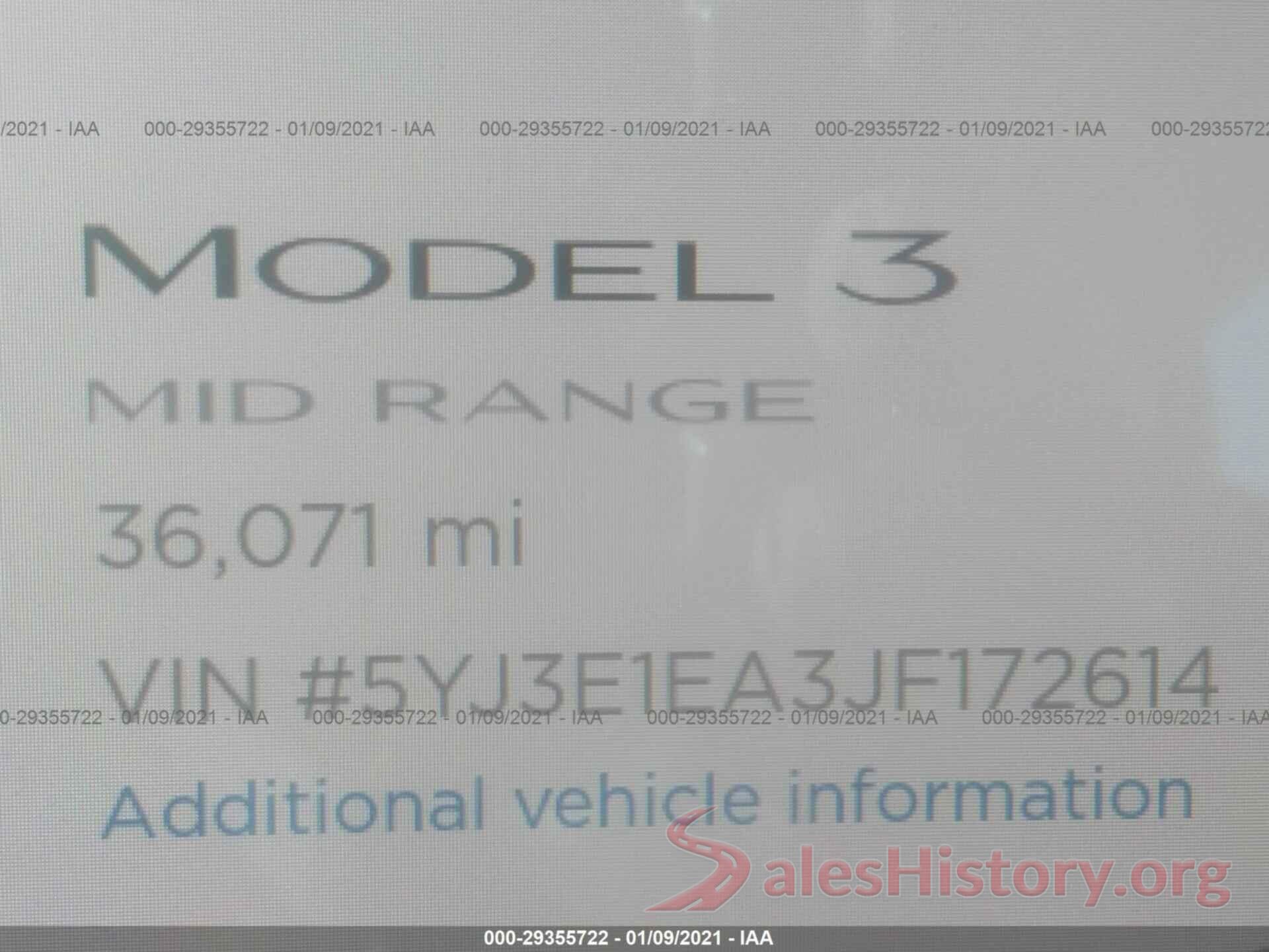 5YJ3E1EA3JF172614 2018 TESLA MODEL 3