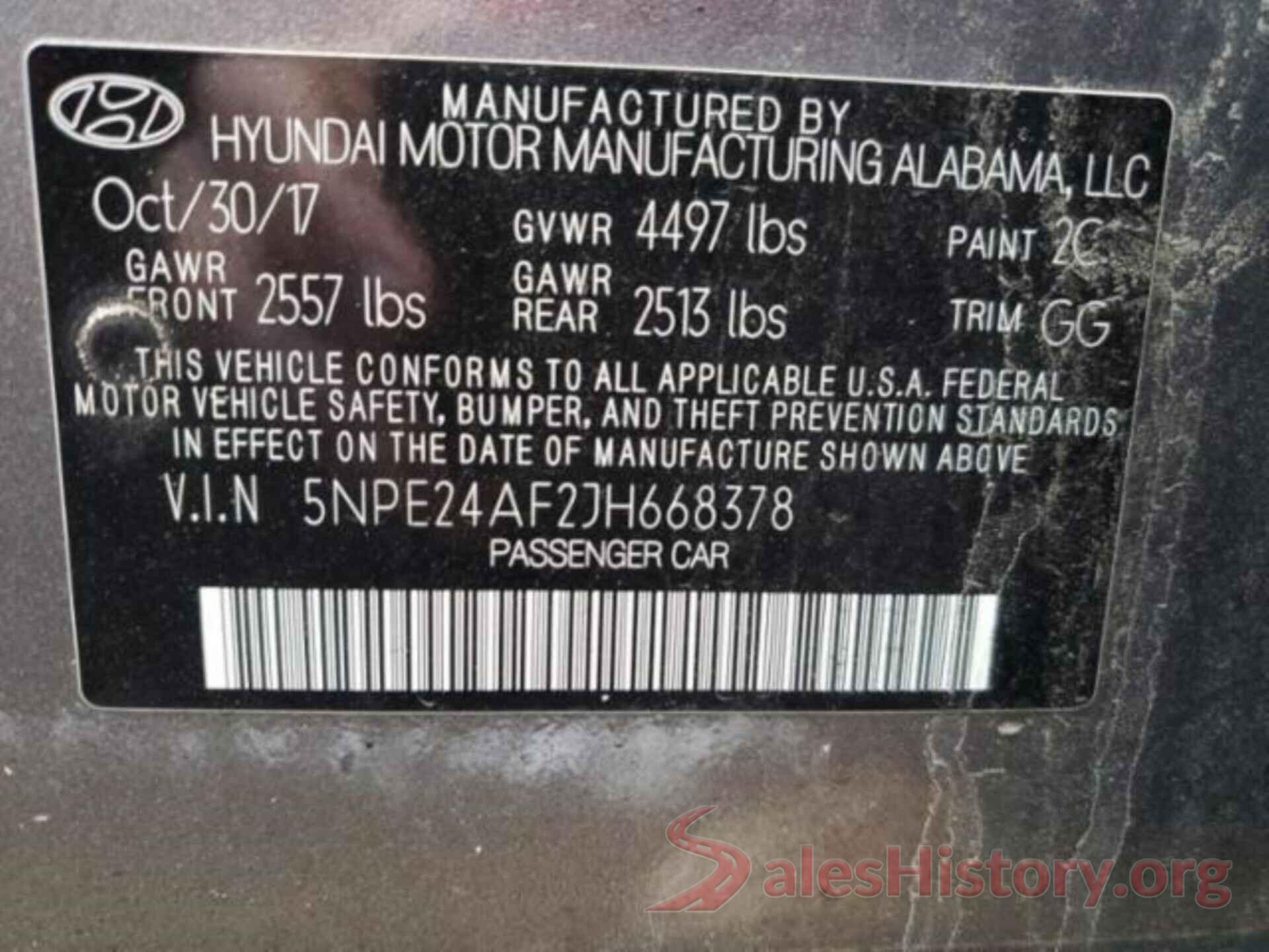 5NPE24AF2JH668378 2018 HYUNDAI SONATA