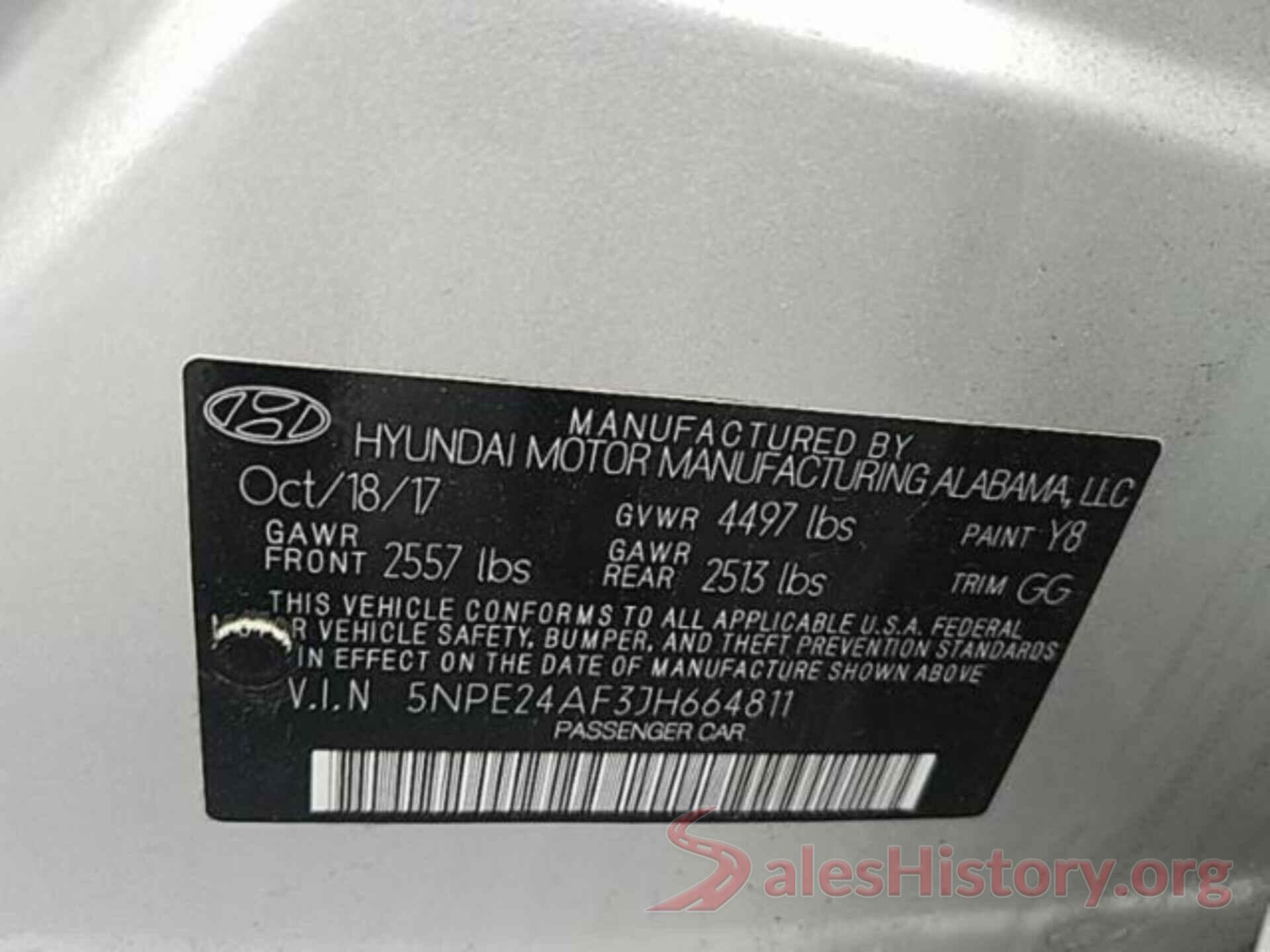 5NPE24AF3JH664811 2018 HYUNDAI SONATA