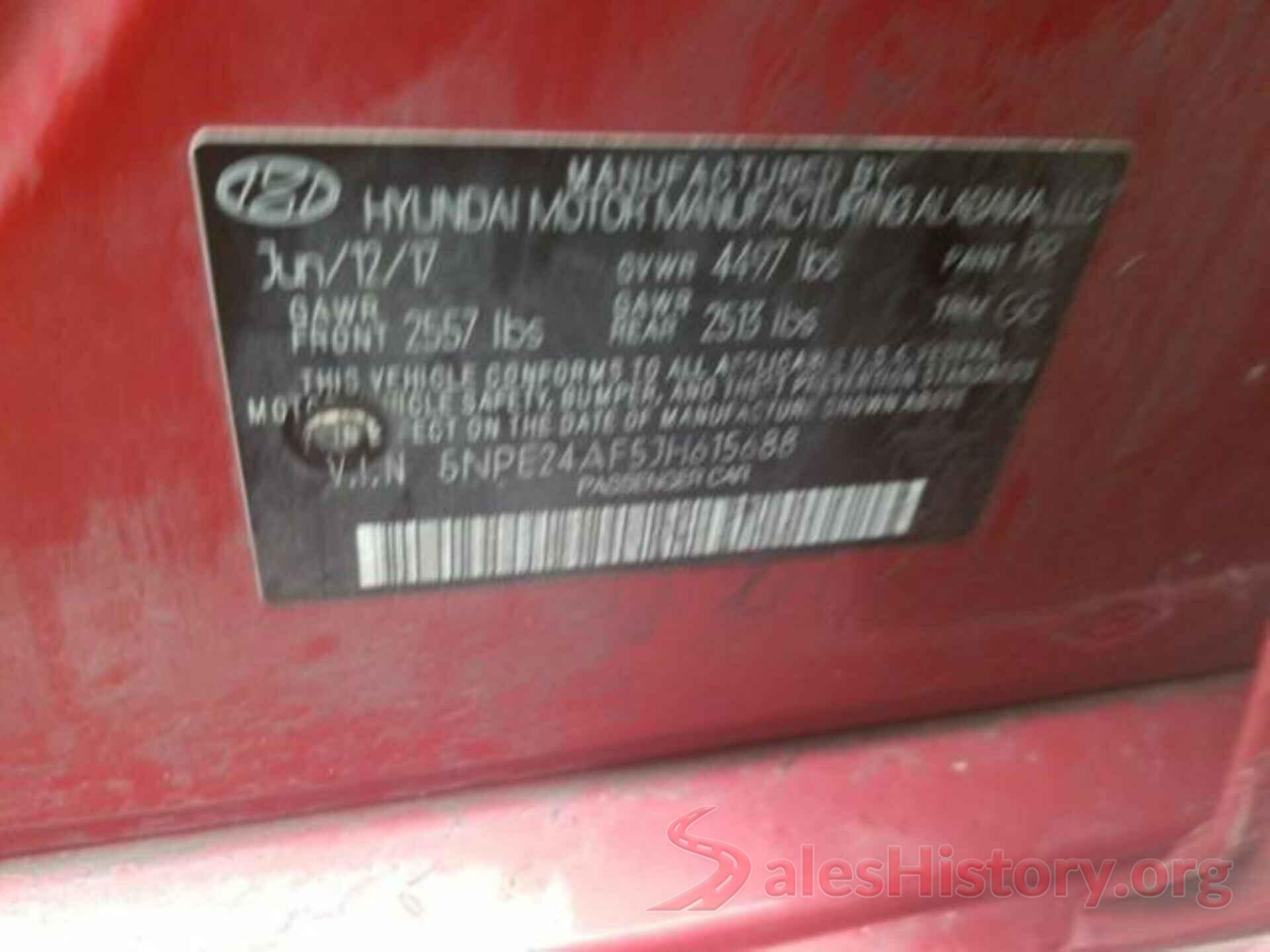 5NPE24AF5JH615688 2018 HYUNDAI SONATA