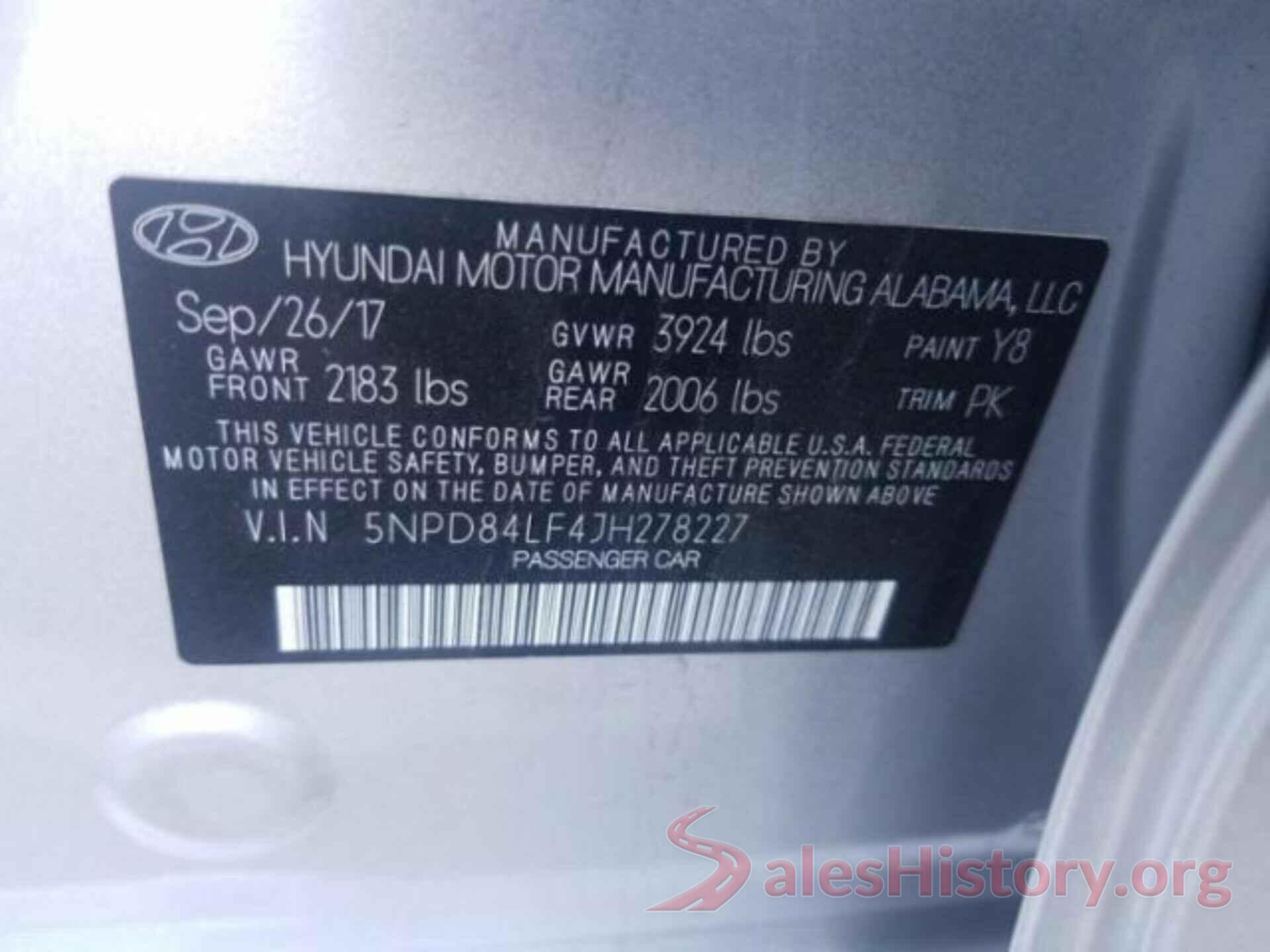 5NPD84LF4JH278227 2018 HYUNDAI ELANTRA