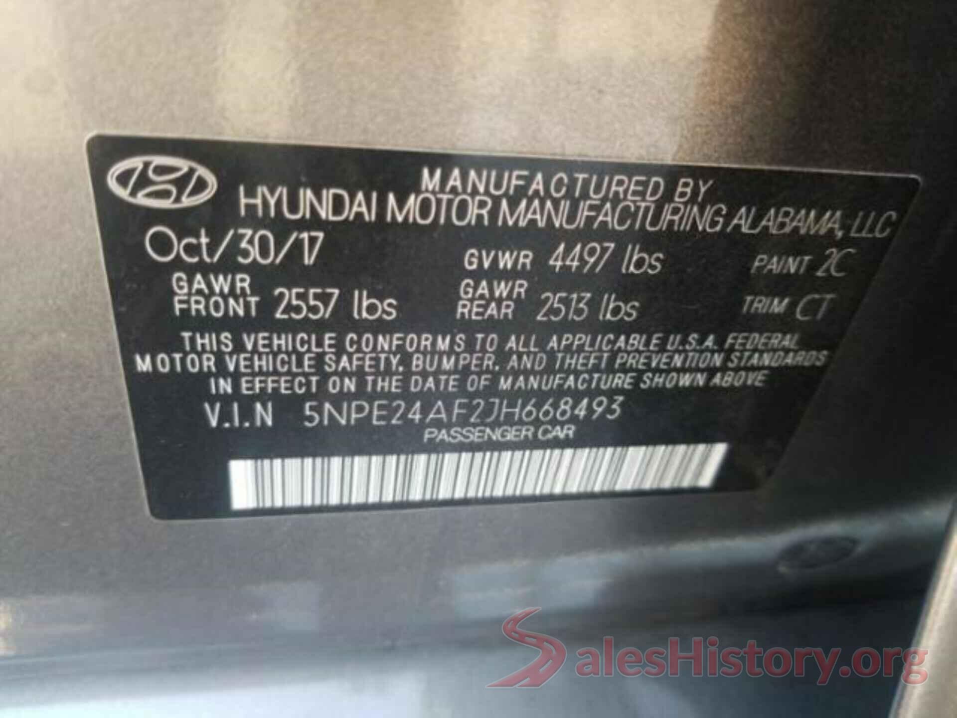 5NPE24AF2JH668493 2018 HYUNDAI SONATA