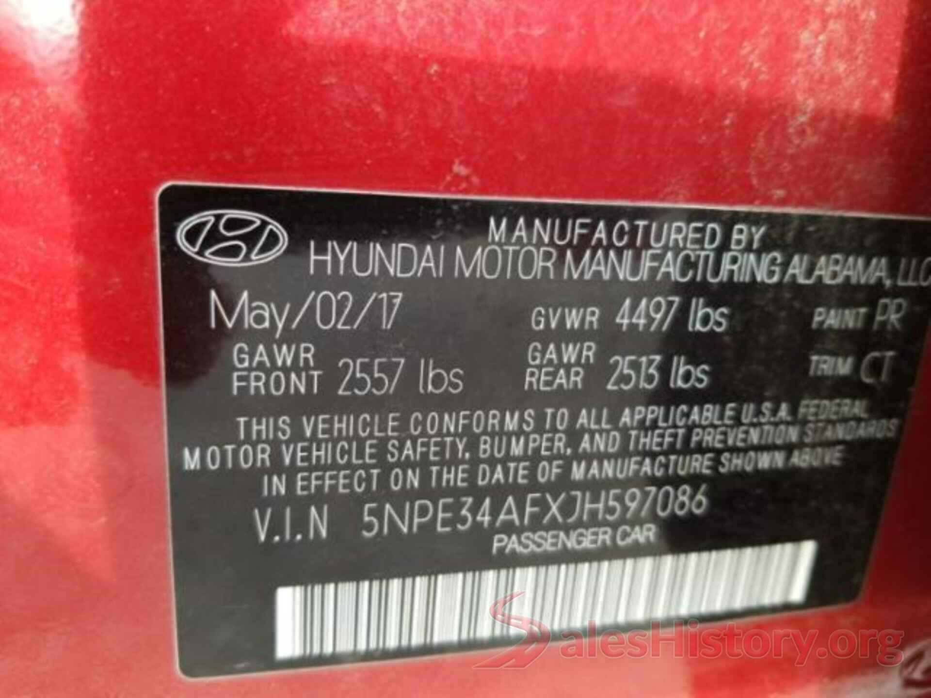 5NPE34AFXJH597086 2018 HYUNDAI SONATA