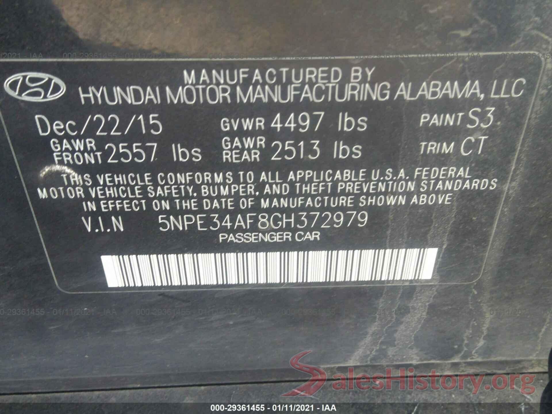 5NPE34AF8GH372979 2016 HYUNDAI SONATA