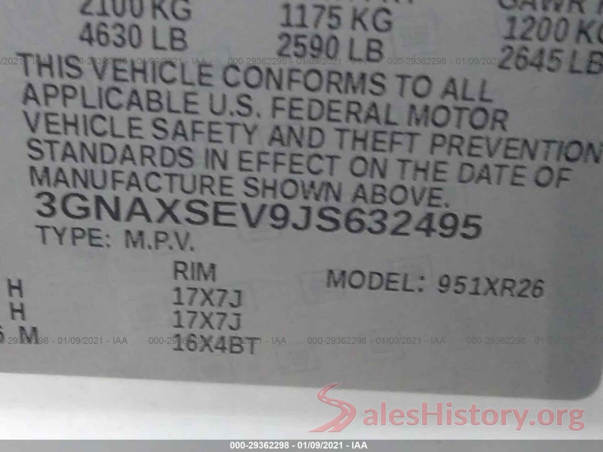 3GNAXSEV9JS632495 2018 CHEVROLET EQUINOX