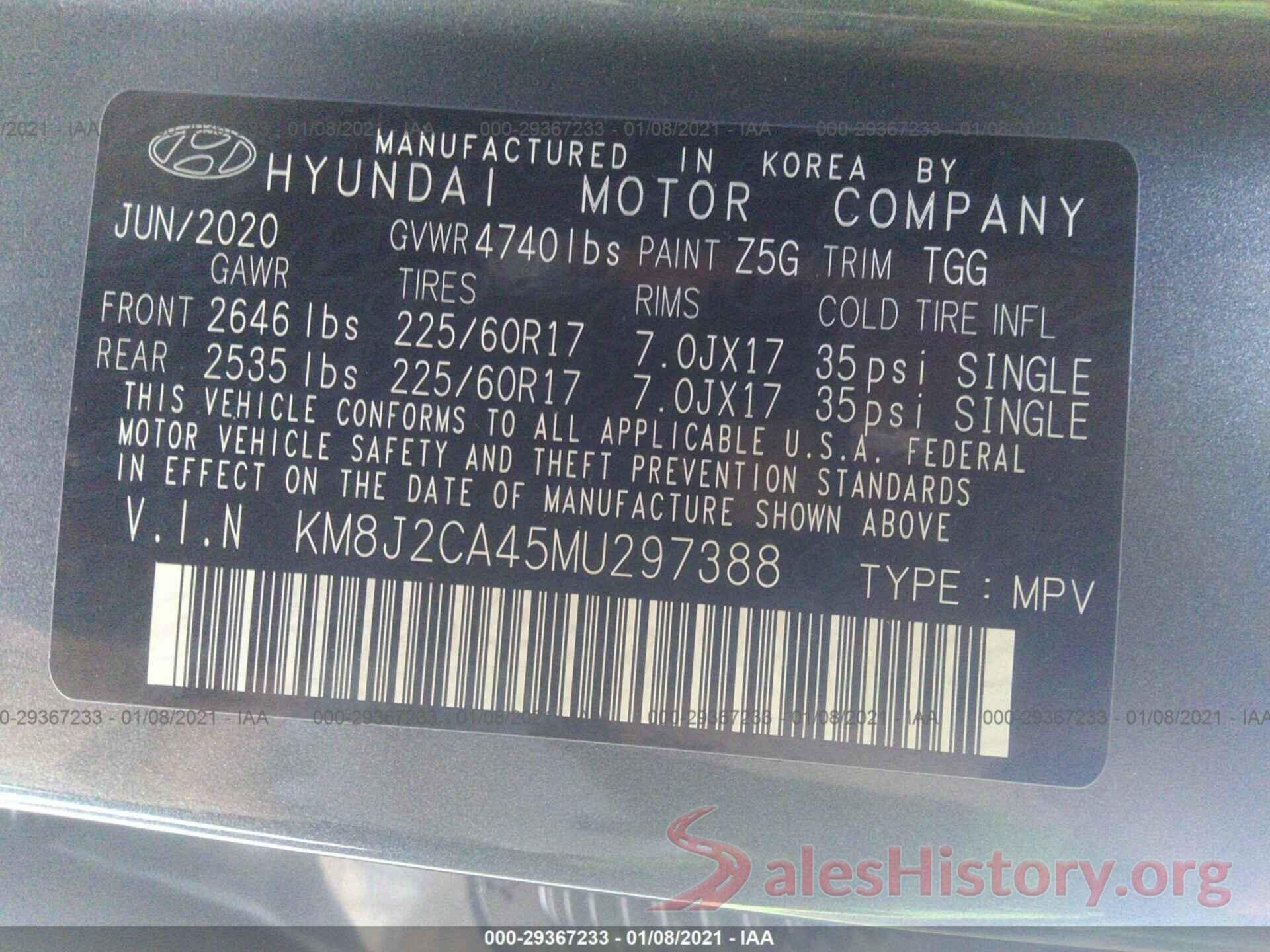 KM8J2CA45MU297388 2021 HYUNDAI TUCSON