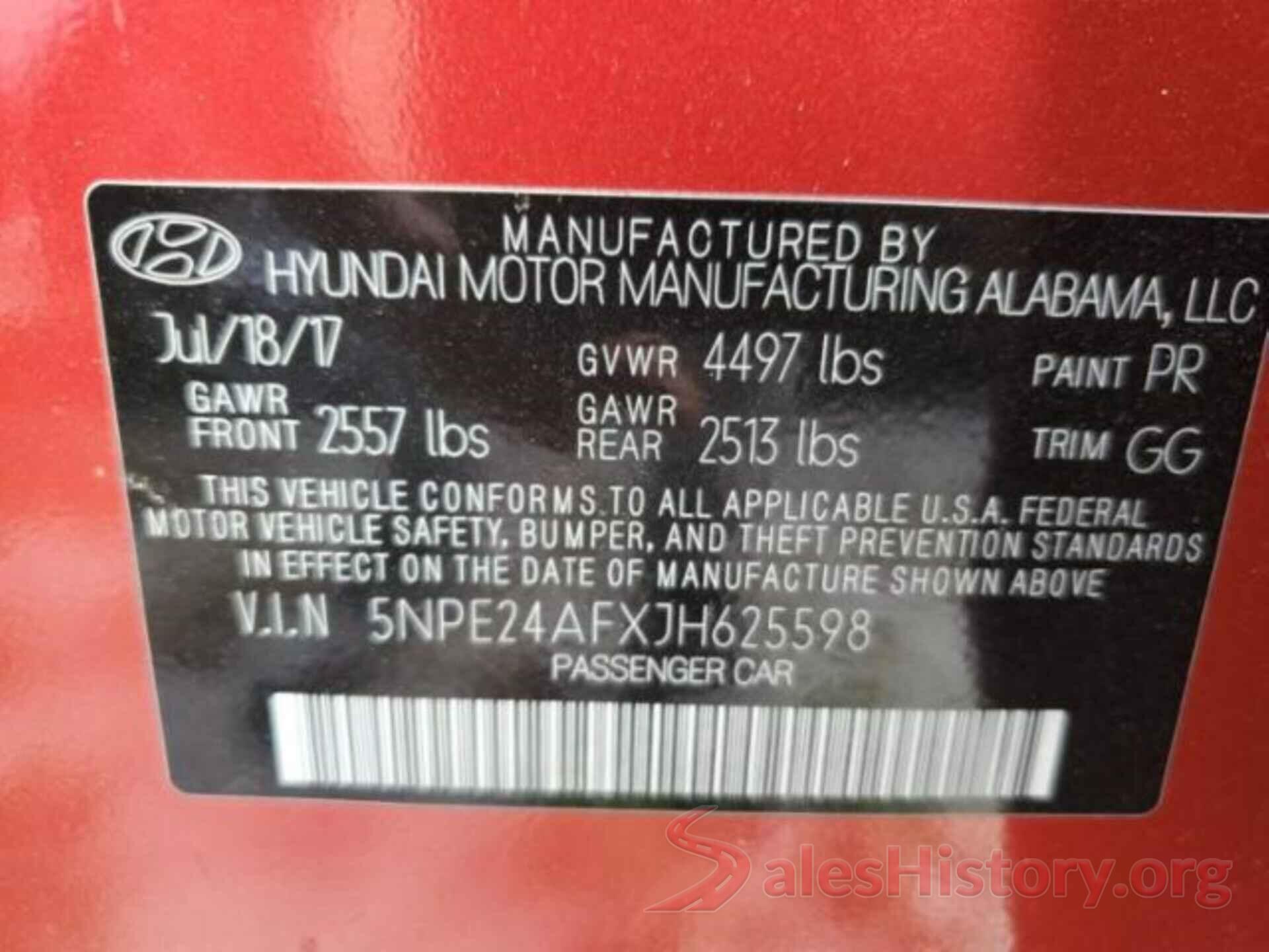 5NPE24AFXJH625598 2018 HYUNDAI SONATA