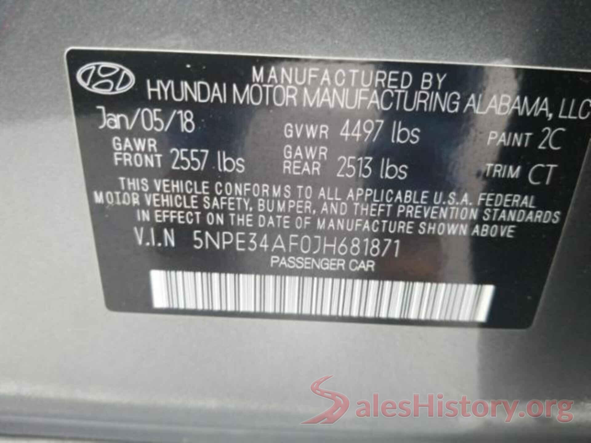 5NPE34AF0JH681871 2018 HYUNDAI SONATA