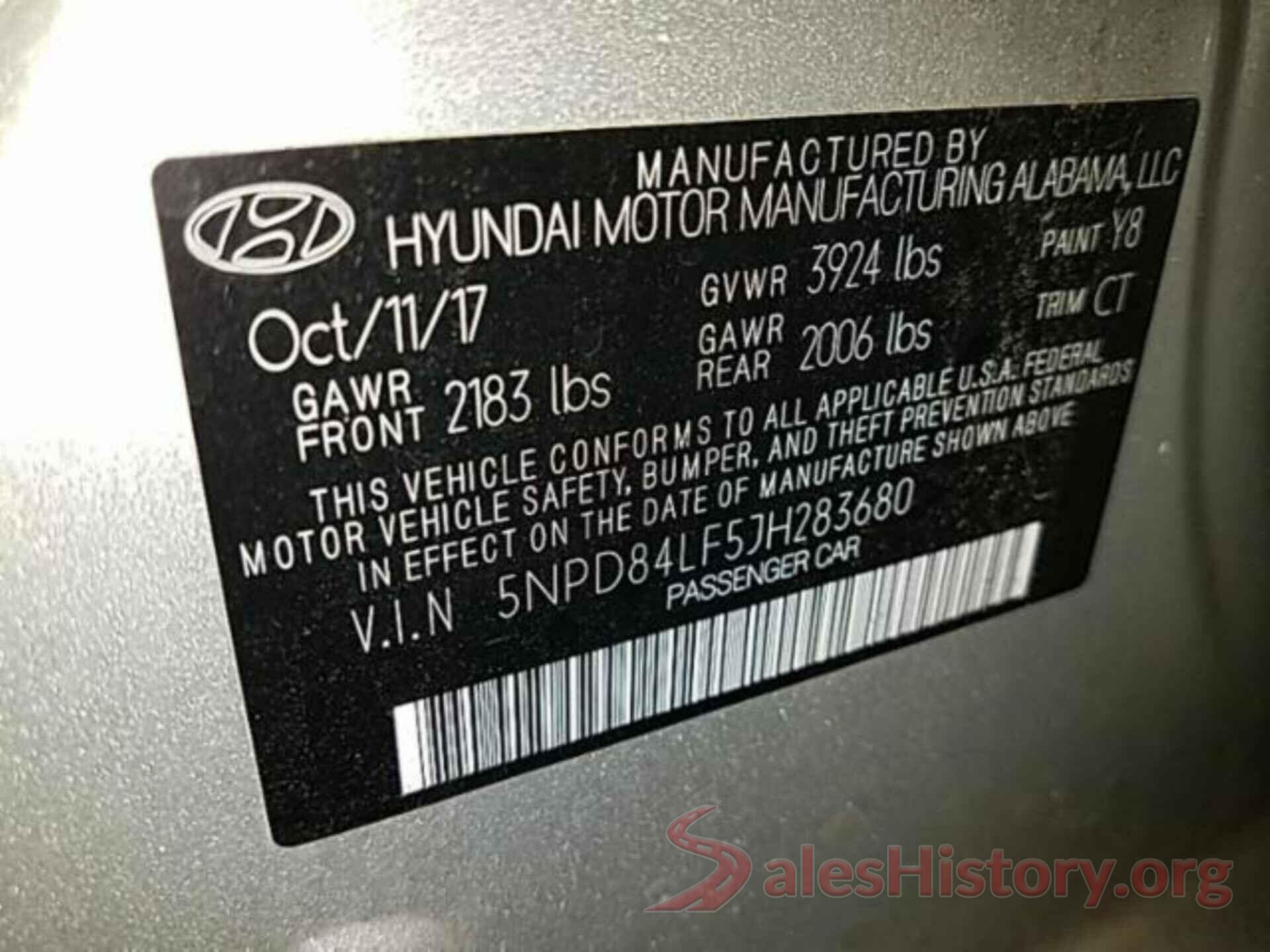 5NPD84LF5JH283680 2018 HYUNDAI ELANTRA