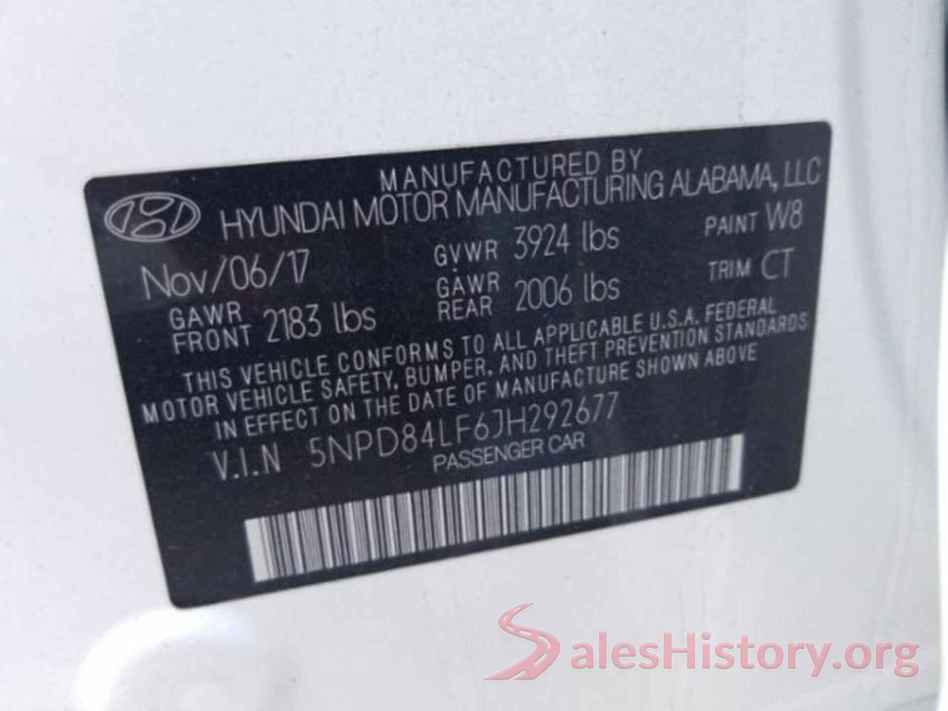 5NPD84LF6JH292677 2018 HYUNDAI ELANTRA