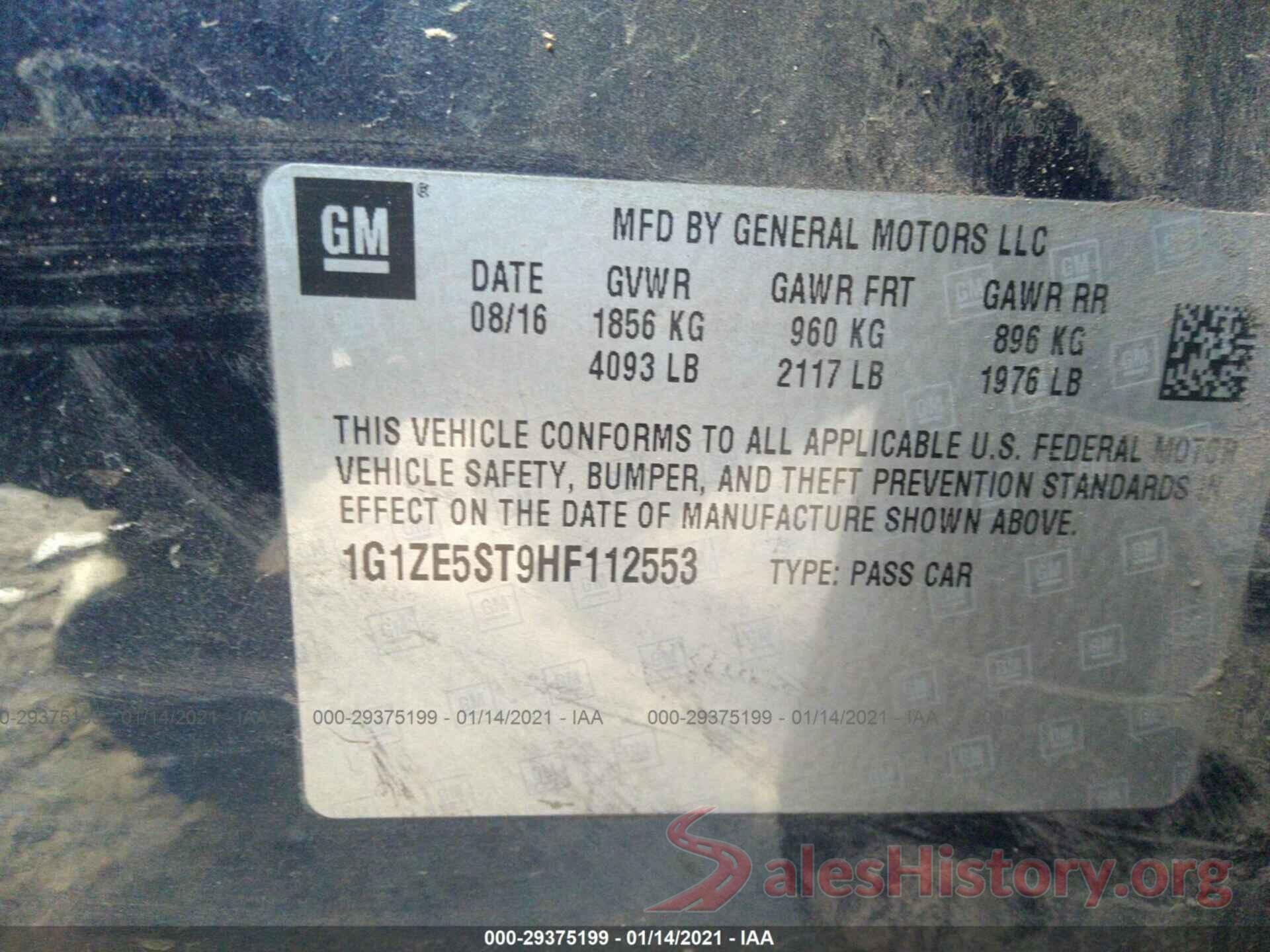 1G1ZE5ST9HF112553 2017 CHEVROLET MALIBU