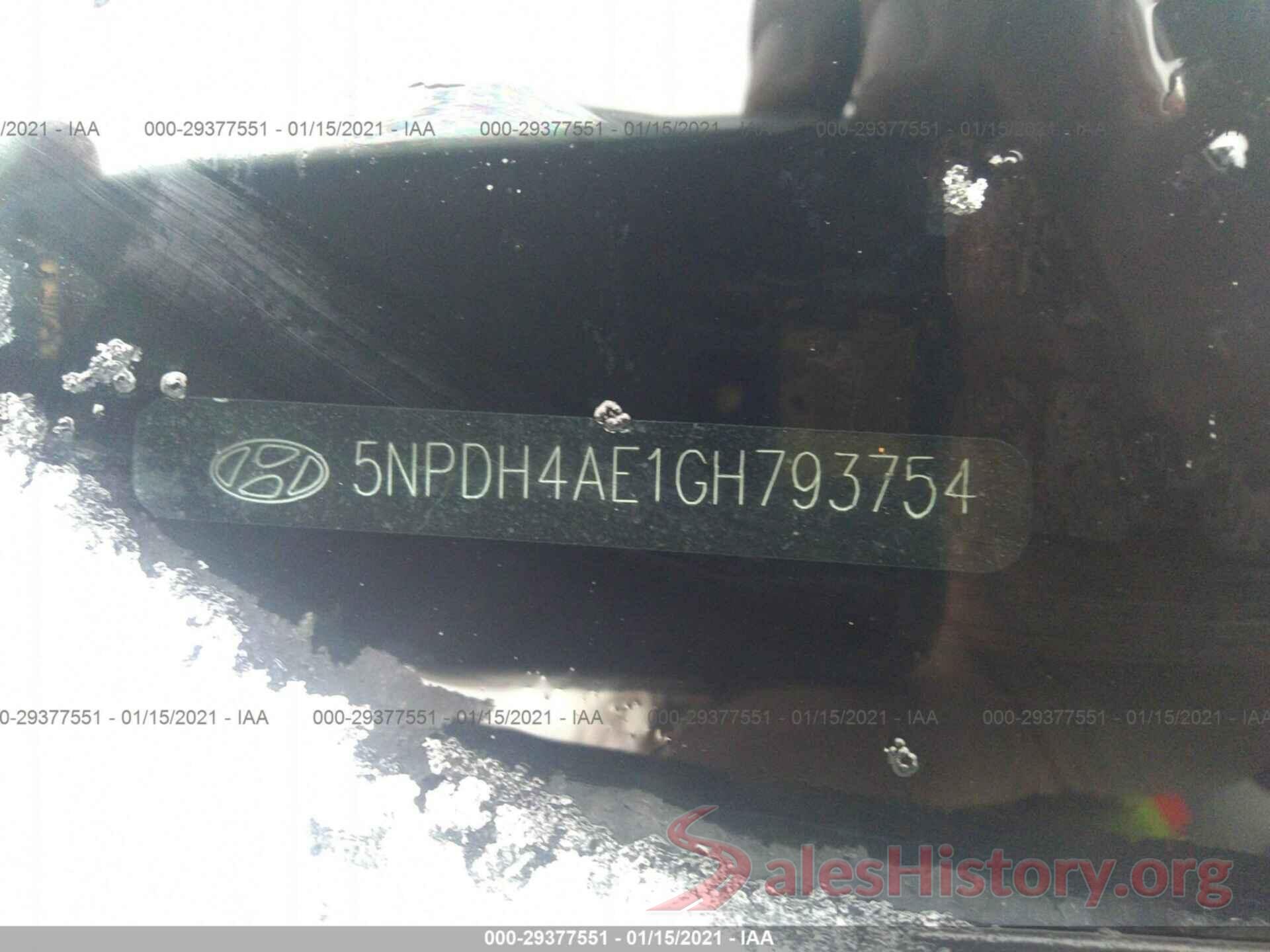 5NPDH4AE1GH793754 2016 HYUNDAI ELANTRA