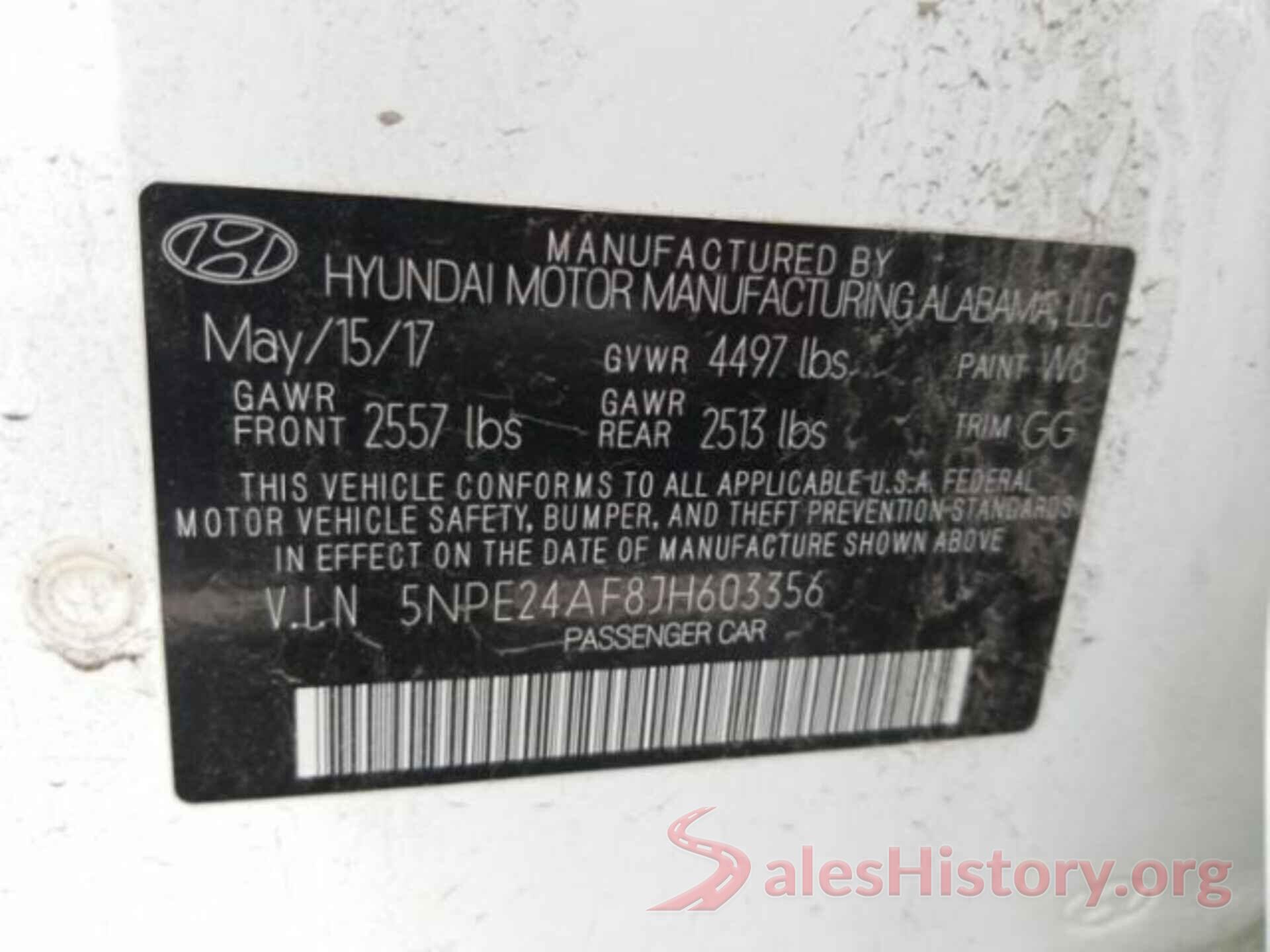 5NPE24AF8JH603356 2018 HYUNDAI SONATA