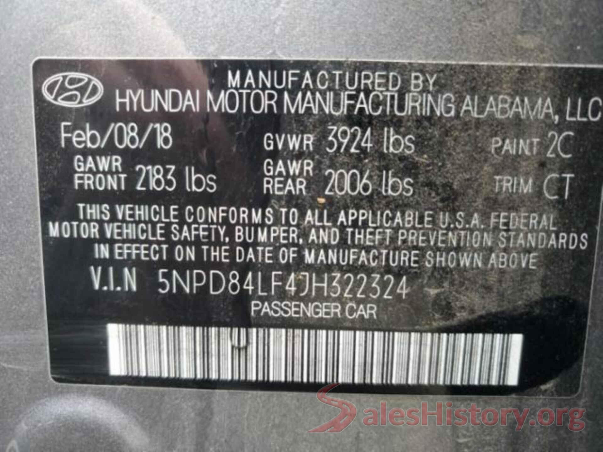 5NPD84LF4JH322324 2018 HYUNDAI ELANTRA