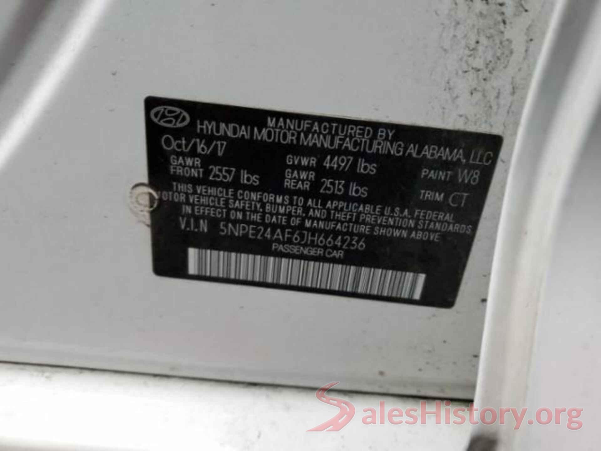 5NPE24AF6JH664236 2018 HYUNDAI SONATA