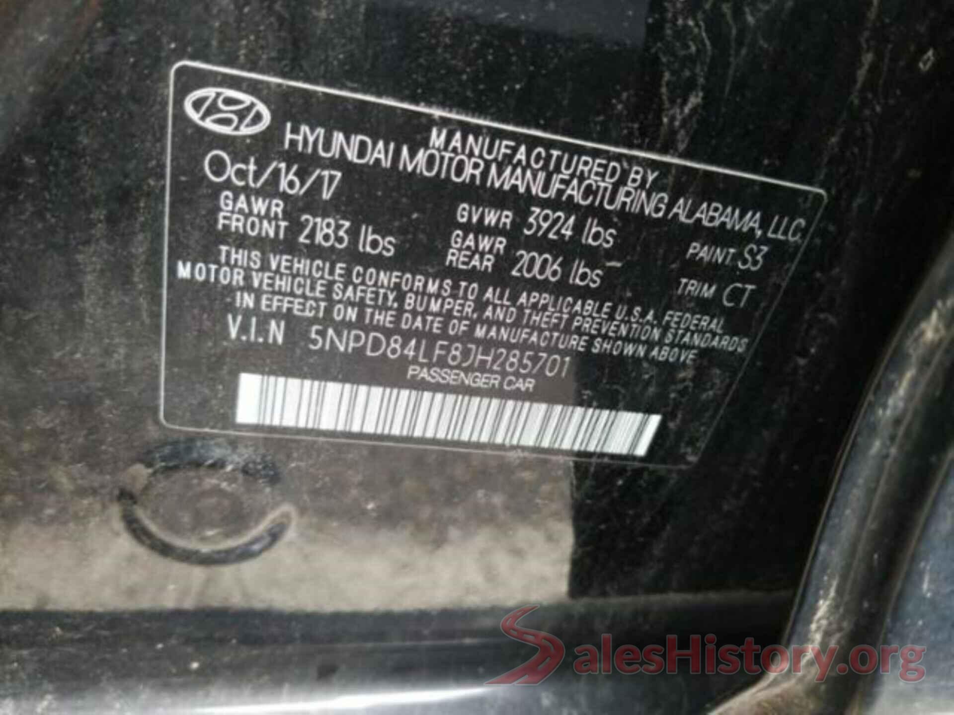 5NPD84LF8JH285701 2018 HYUNDAI ELANTRA