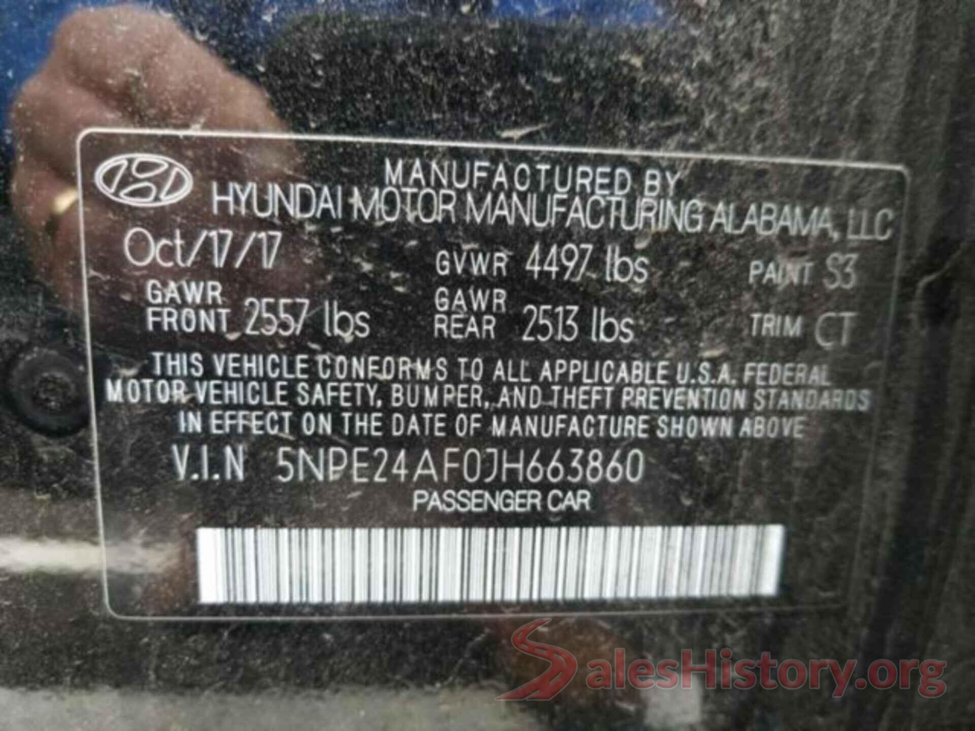 5NPE24AF0JH663860 2018 HYUNDAI SONATA